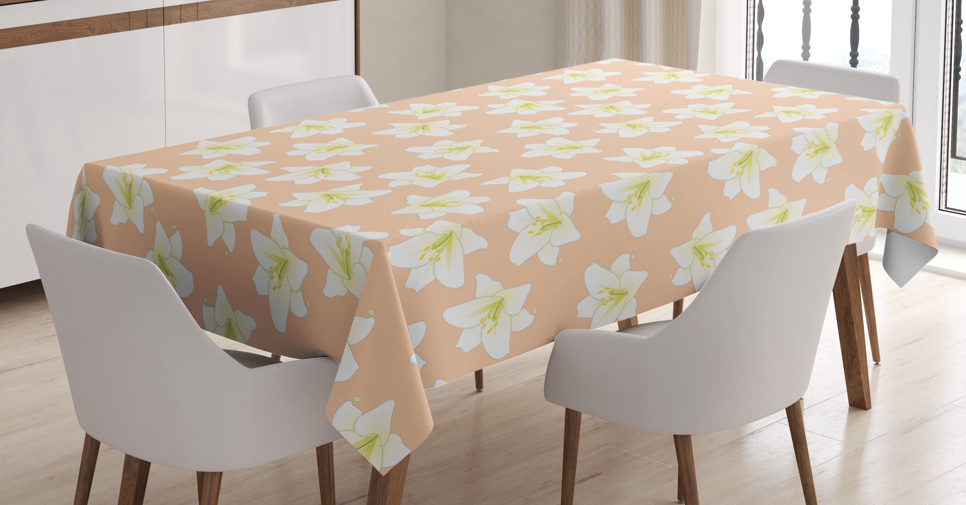Abakuhaus Tischdecke Farbfest Waschbar Für den Außen Bereich geeignet Klare Farben, Blumen Abstrakt Madonnen-Lilie | Tischdecken