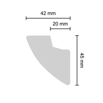 Decosa Zierleiste Decosa Lichtleiste G35 (Karoline) 42 x 45mm, Länge: 2 m, Kleben, Polystyrol (Styropor), 1-St., Für LED-Stripes zur indirekten Beleuchtung