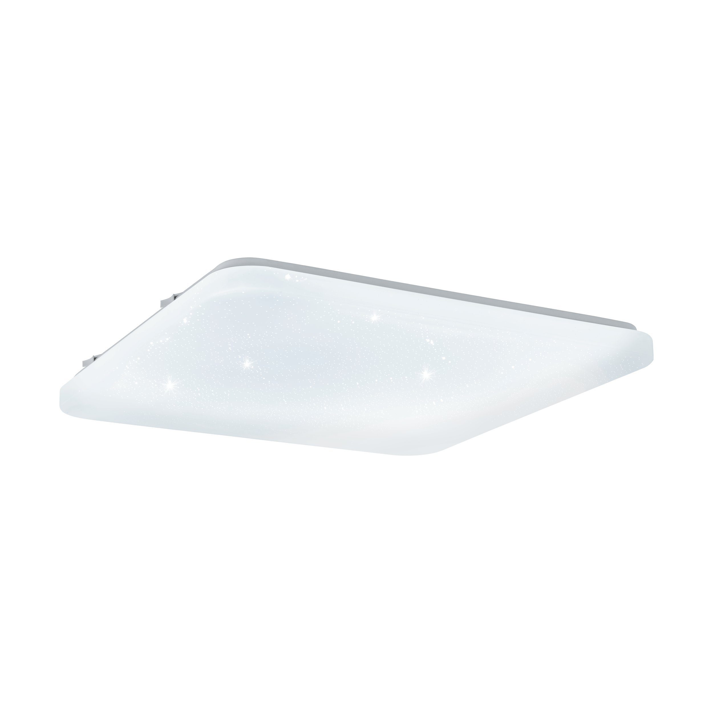 EGLO LED Deckenleuchte Frania-s, Leuchtmittel inklusive, Kristall-Effekt Deckenlampe in Weiß, Küchenlampe, Flurlampe in 53 cm | Deckenlampen