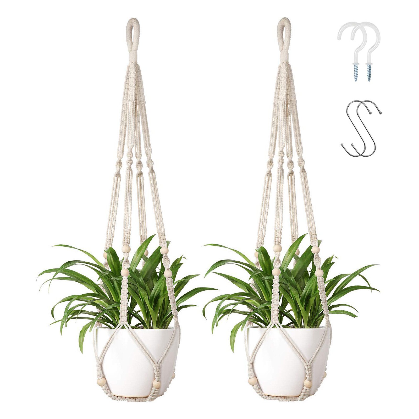 BlingBin Blumenampel 2 Stück Makramee Pflanzenaufhänge Blumenampel Boho Dek günstig online kaufen