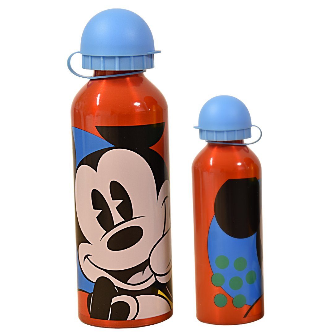 Disney Mickey Mouse Trinkflasche Mickey Maus, Alu-Trinkflasche 500 ml Rot-Blau