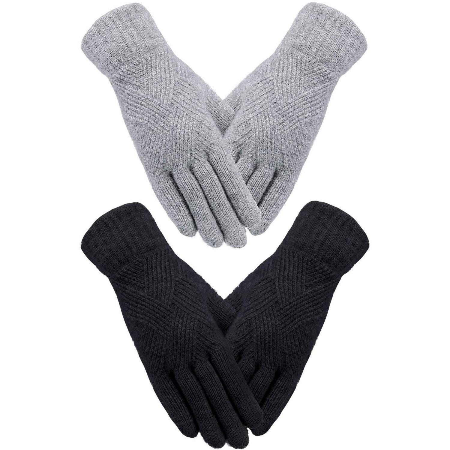 LuxusKollektion Strickhandschuhe Damen Winterhandschuhe Strick Touchscreen 2 Paar (2-St)