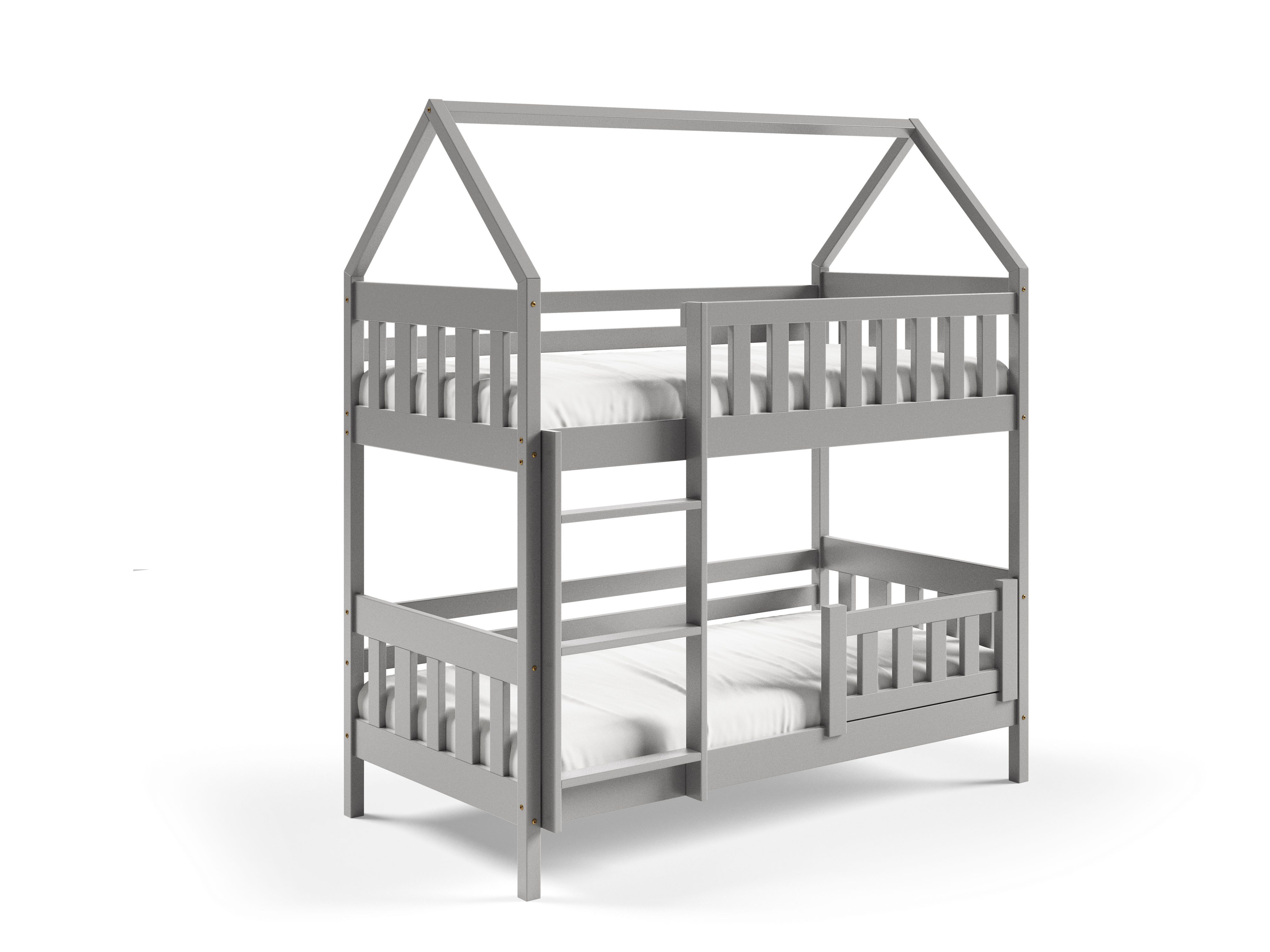 Etagenbett ELENA 80x160 cm Hochbett Kinderbett Massivholz Grau