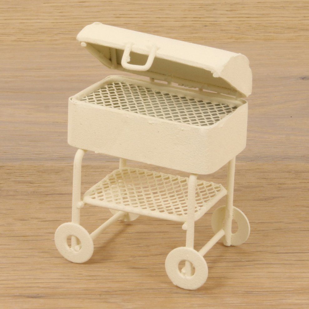 dekoprojekt Dekofigur Minigarten Grill, weiß 6,5 cm