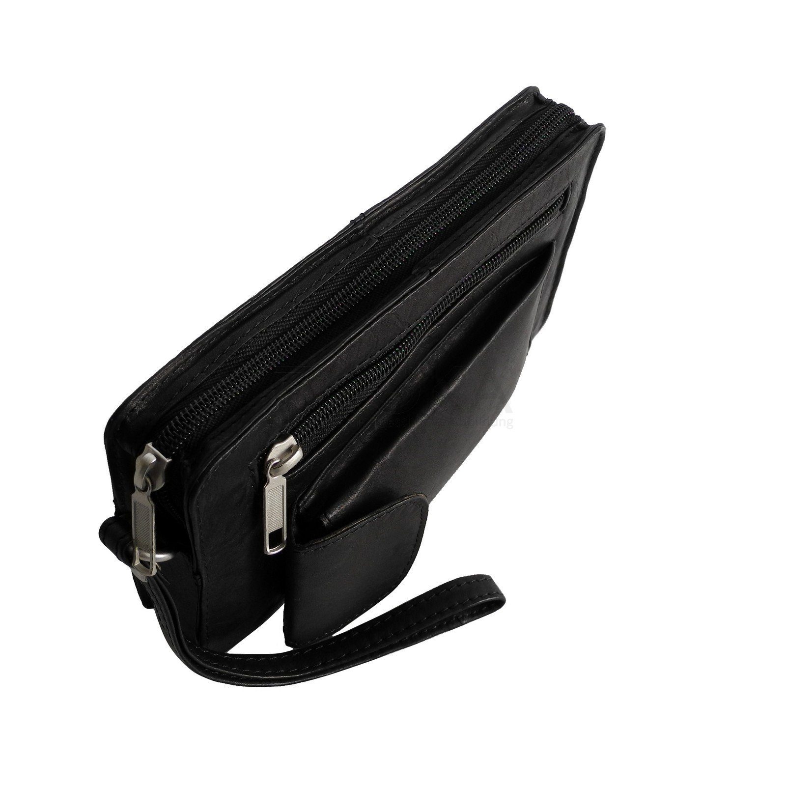 - STREET Leder BAG Street Bag Herrentasche Auswahl Handgelenktasche Schwarz Handgelenktasche Herren Einzelkammer