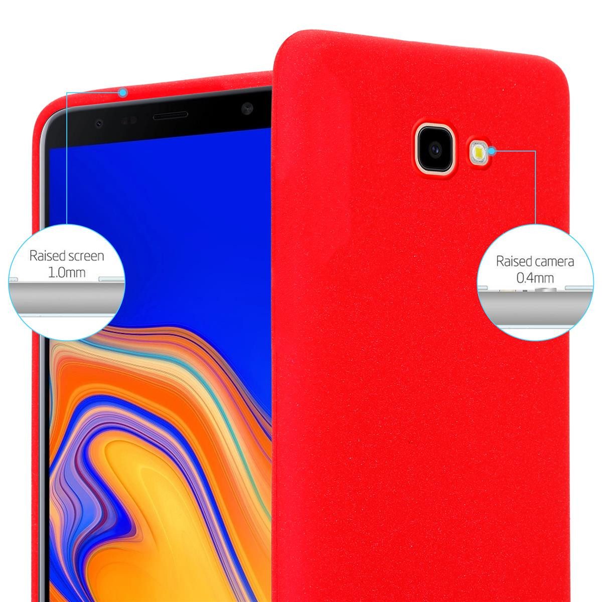 Cadorabo Handyhülle für Samsung Galaxy J4 PLUS Hülle Samsung Galaxy J4 PLUS, Flexible TPU Silikon Handy Schutzhülle - Hülle - ultra slim
