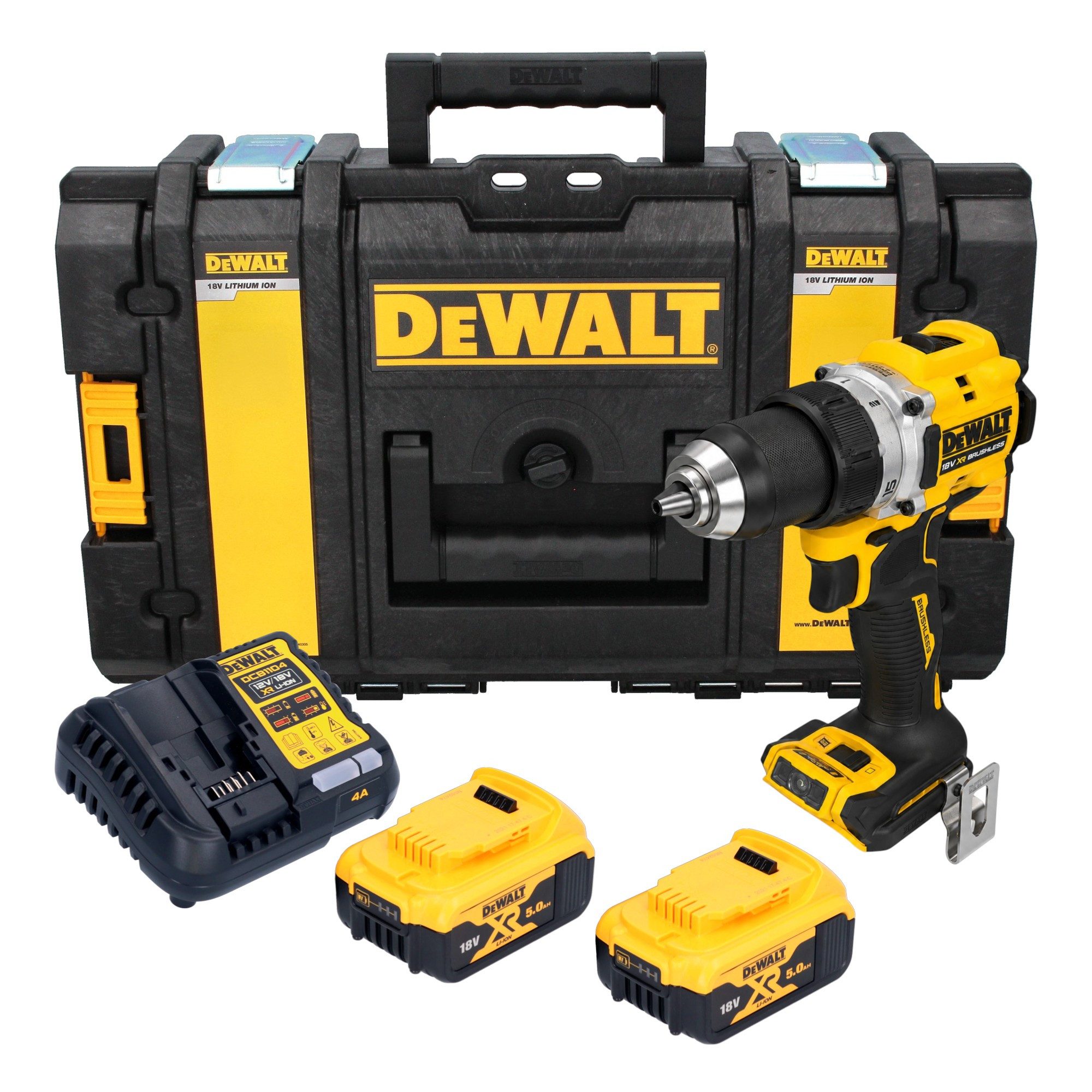 DeWalt Akku-Schrauber DCD 800 P2 Akku Bohrschrauber 18 V 90 Nm Brushless + 2x Akku 5,0 Ah