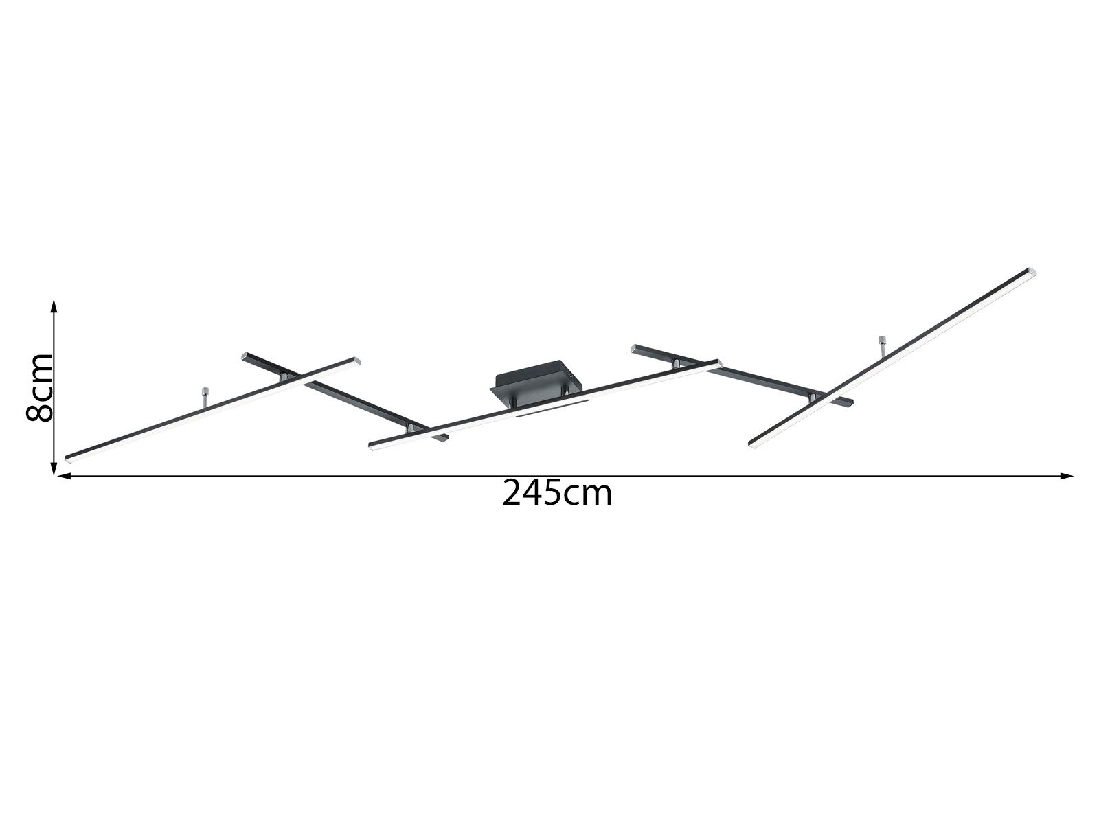 TRIO Leuchten LED Deckenleuchte Tageslicht & Fernbedienung, Breite 245cm, Dimmfunktion Farbwechsel, LED fest integriert, stufenlos dimmbar über Fernbedienung, Warmweiß, Neutralweiß, Tageslichtweiß, Tageslicht-Lampe mit indirekte Beleuchtung für die Decke