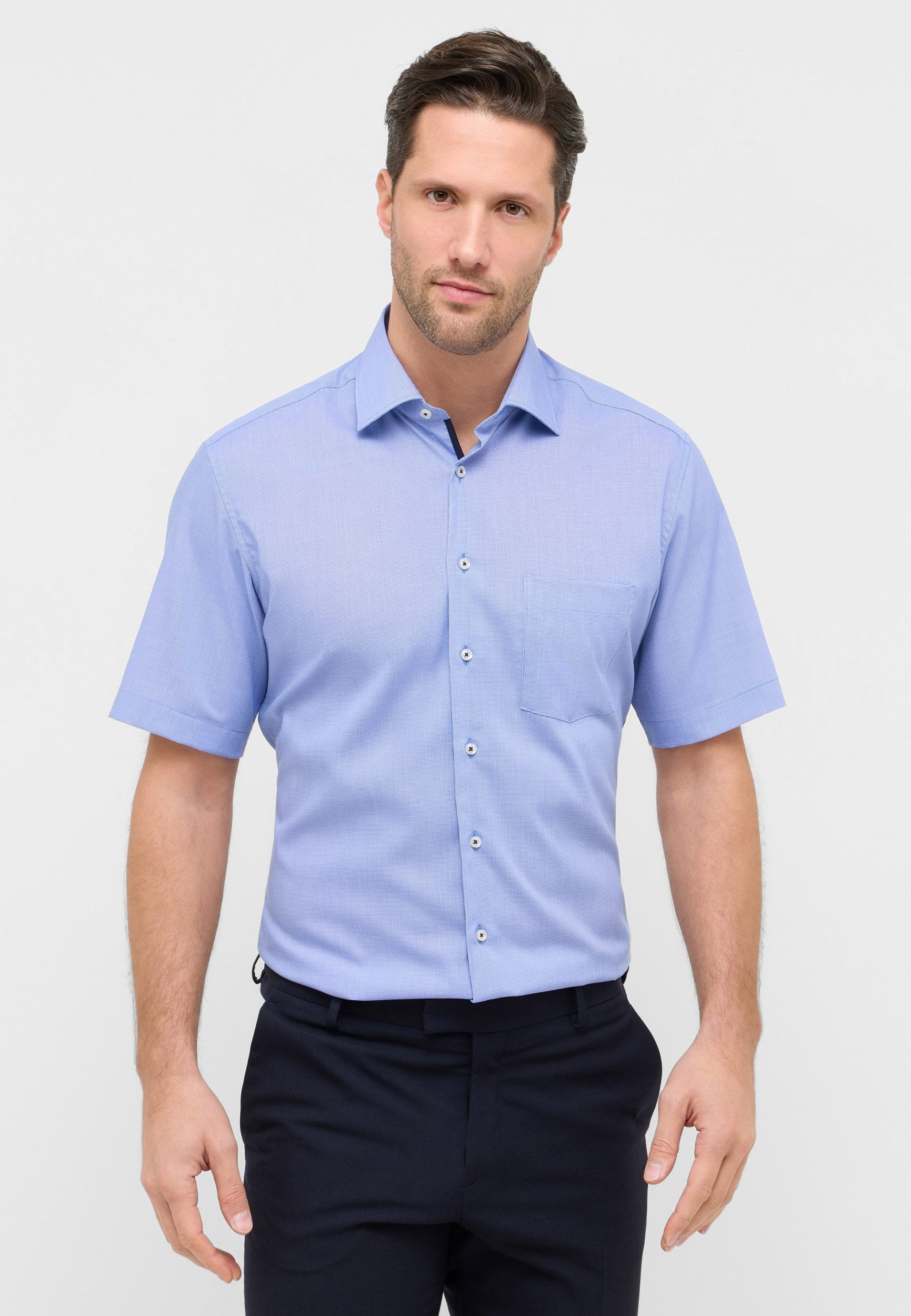 Eterna Kurzarmhemd Hemd 1364 CB9K - Kurzarmhemd gemustert - Herren Hemd