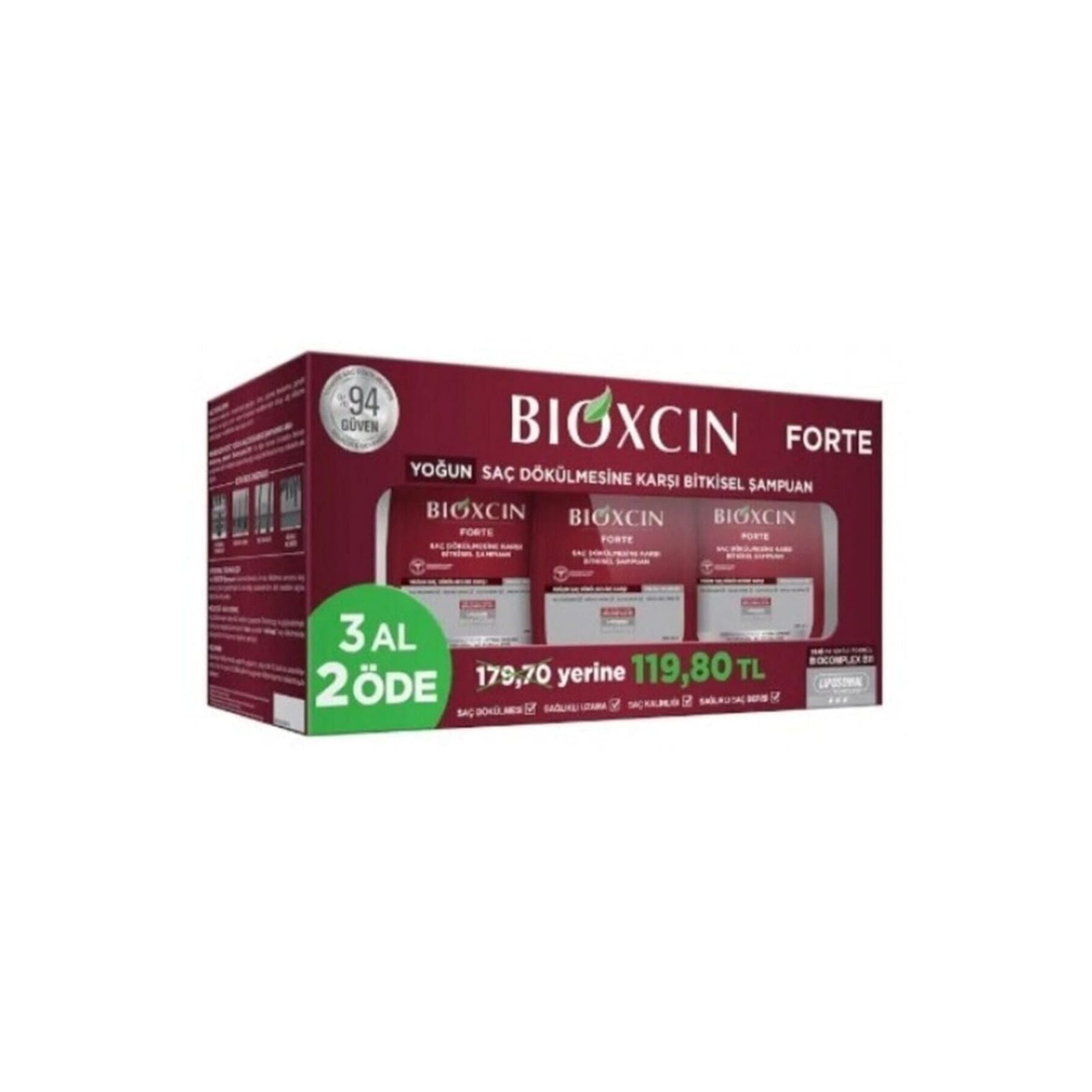 Bioxcin Haarpflege-Set Bioxcin Forte 3x300 ml Shampoo 3 für 2 Kurzfristiges Angebot