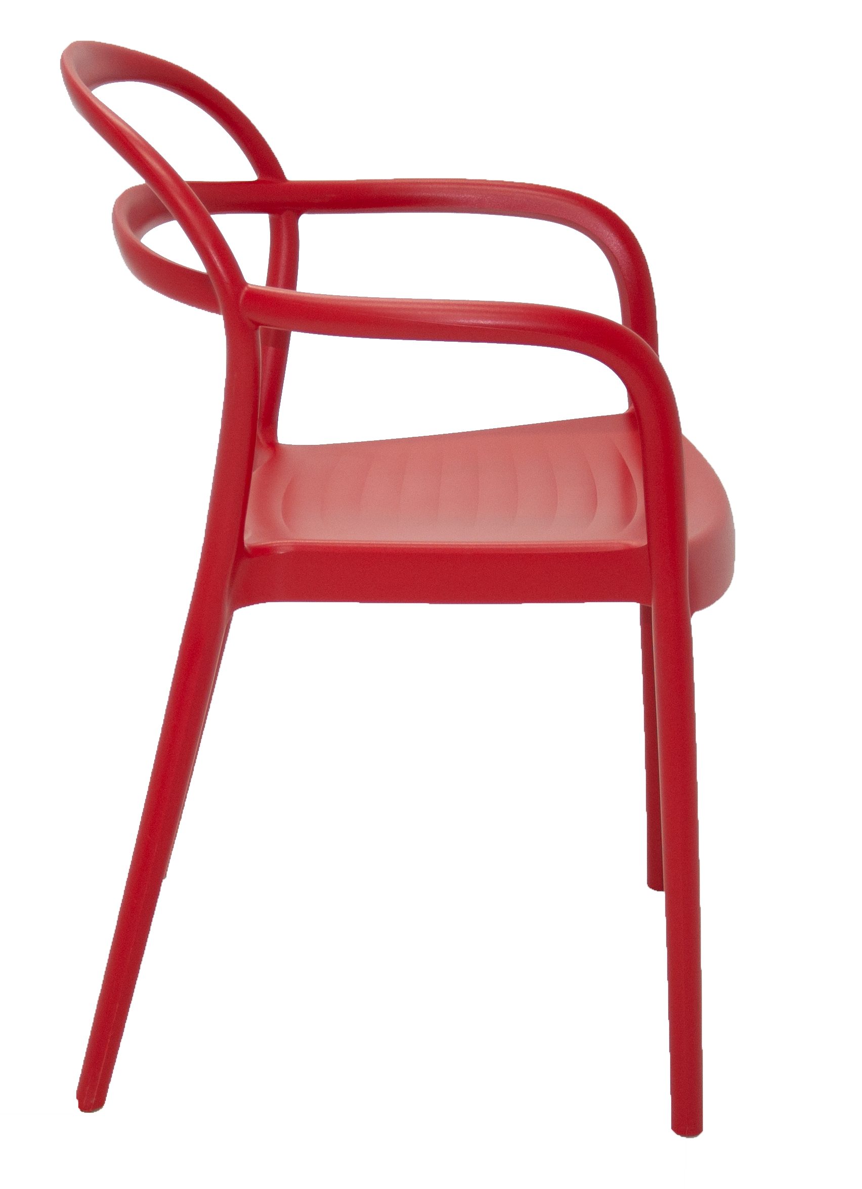 Tramontina stapelbar, Armlehne, mit Armlehnstuhl aus Rot Kunststoff SISSI,