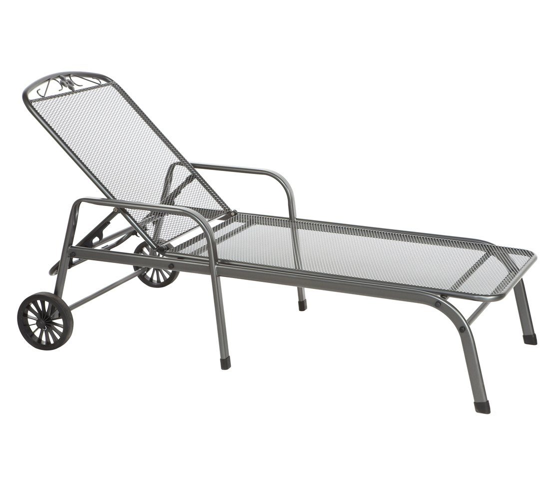 MWH Gartenliege Gartenliege Savoy, 187 x 81 x 52 cm, Gartenliege mit verstellbarem Kopfteil in verspielt-nostalgischem Design