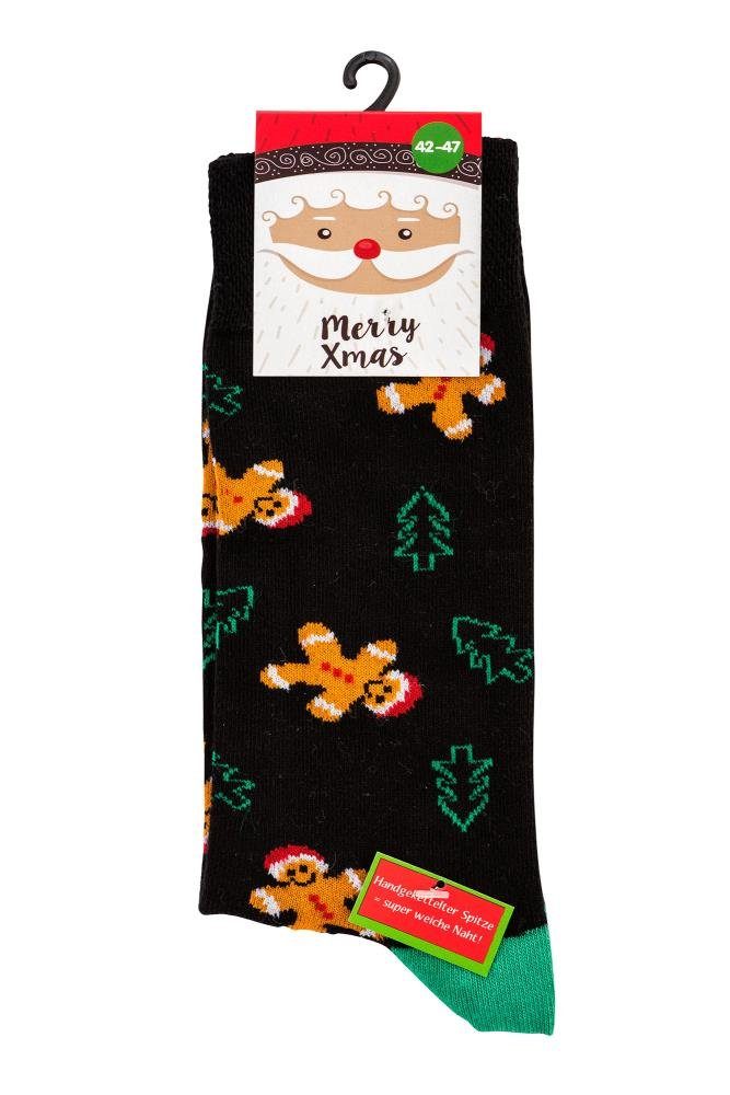 Socks 4 Fun Weihnachten (2 Weihnachtssocken Freizeitsocken Herren Paar) Advent Damen Nikolaus