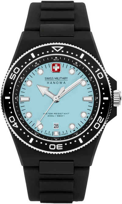 Swiss Military Hanowa Quarzuhr OCEAN PIONEER, Armbanduhr, Herrenuhr, Schweizer Uhr, Swiss Made, Datum, Saphirglas