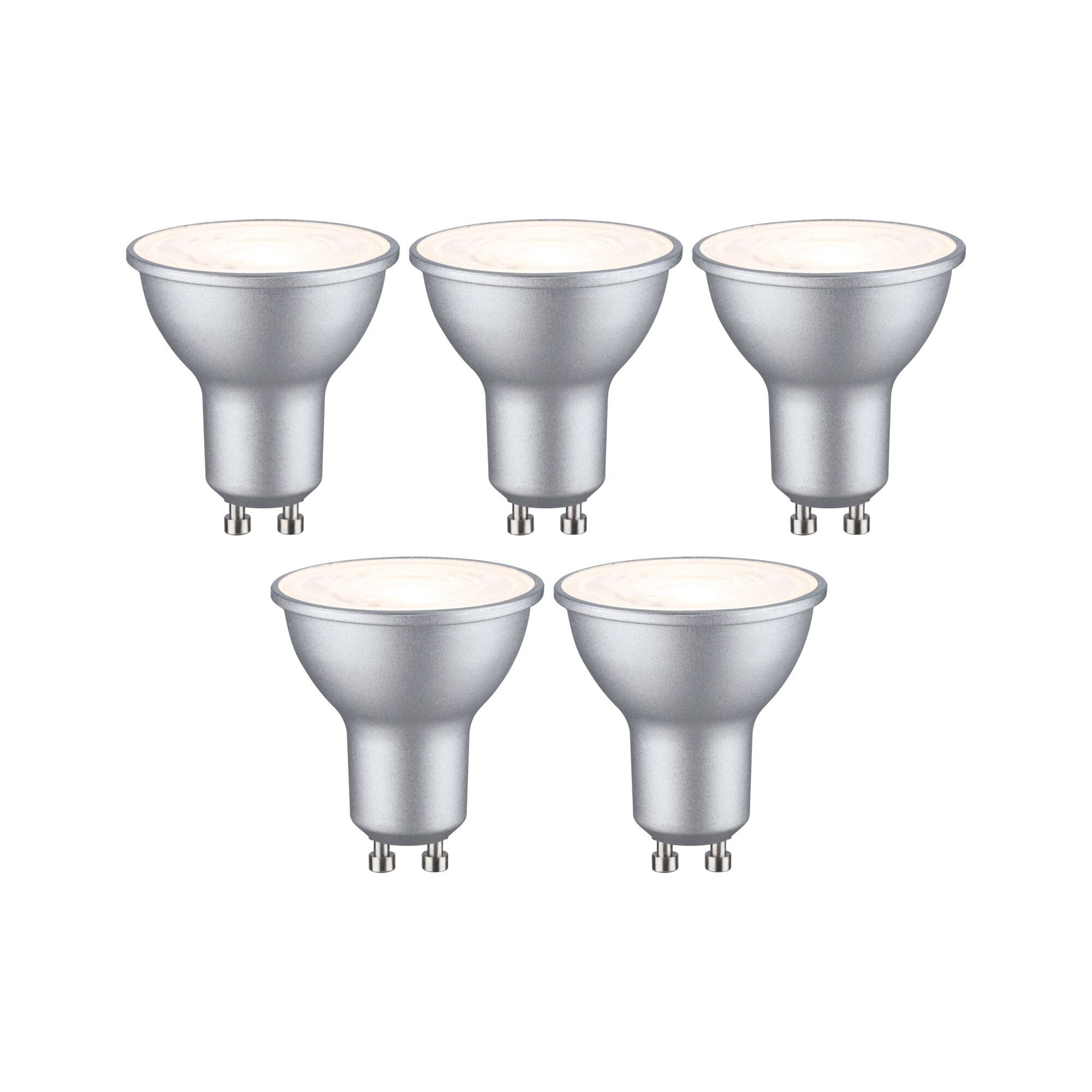 Paulmann LED-Leuchtmittel 5er Pack 460lm 2700K 4,9W RAL 9006 230V, GU10, 5 St., Warmweiß – Bild 4 von 5