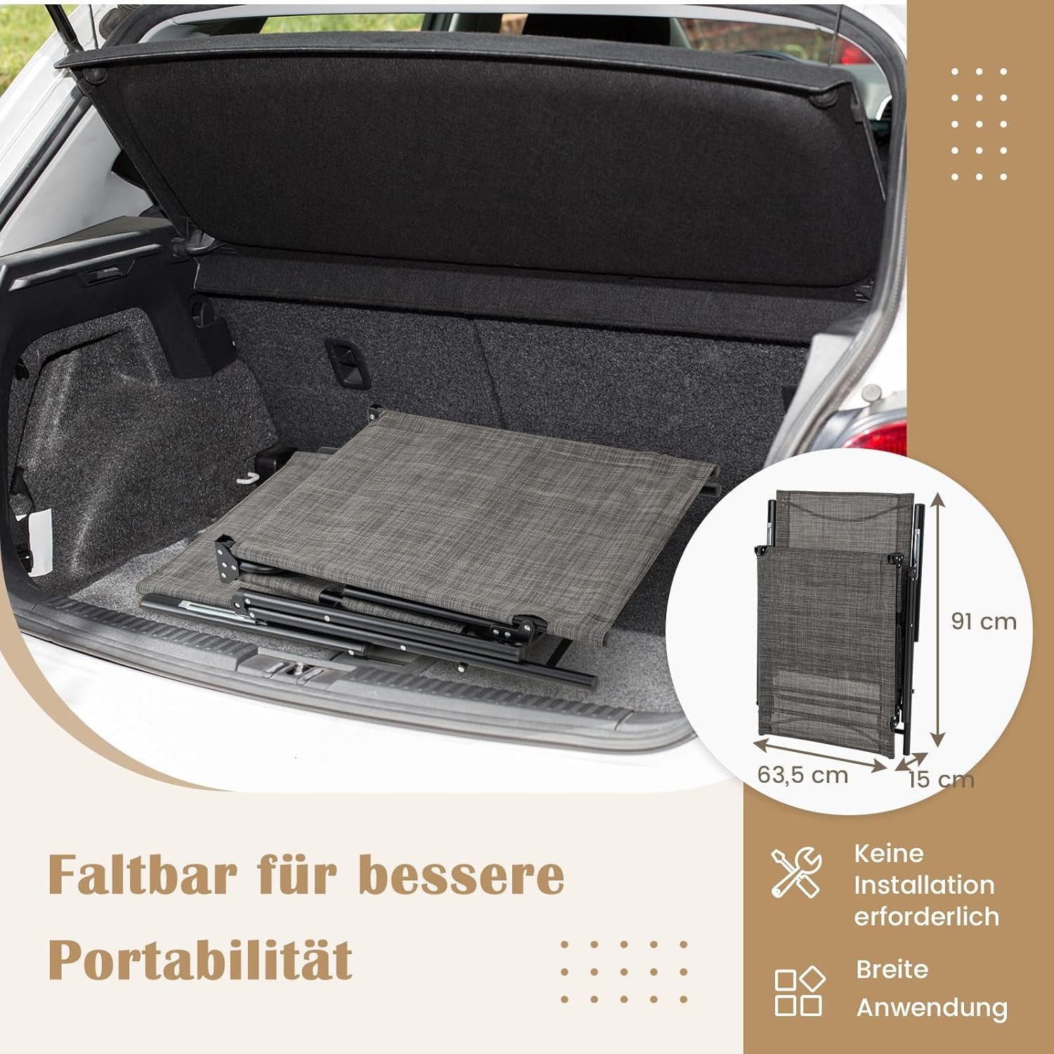 KOMFOTTEU Gartenliege, 2er Set Sonnenliege klappbar, günstig online kaufen