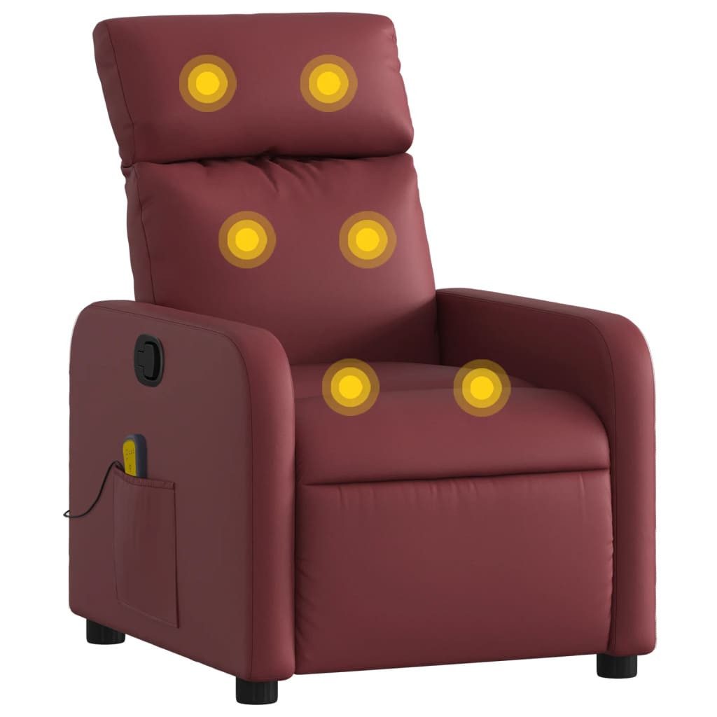 Sessel Massagesessel Weinrot Kunstleder