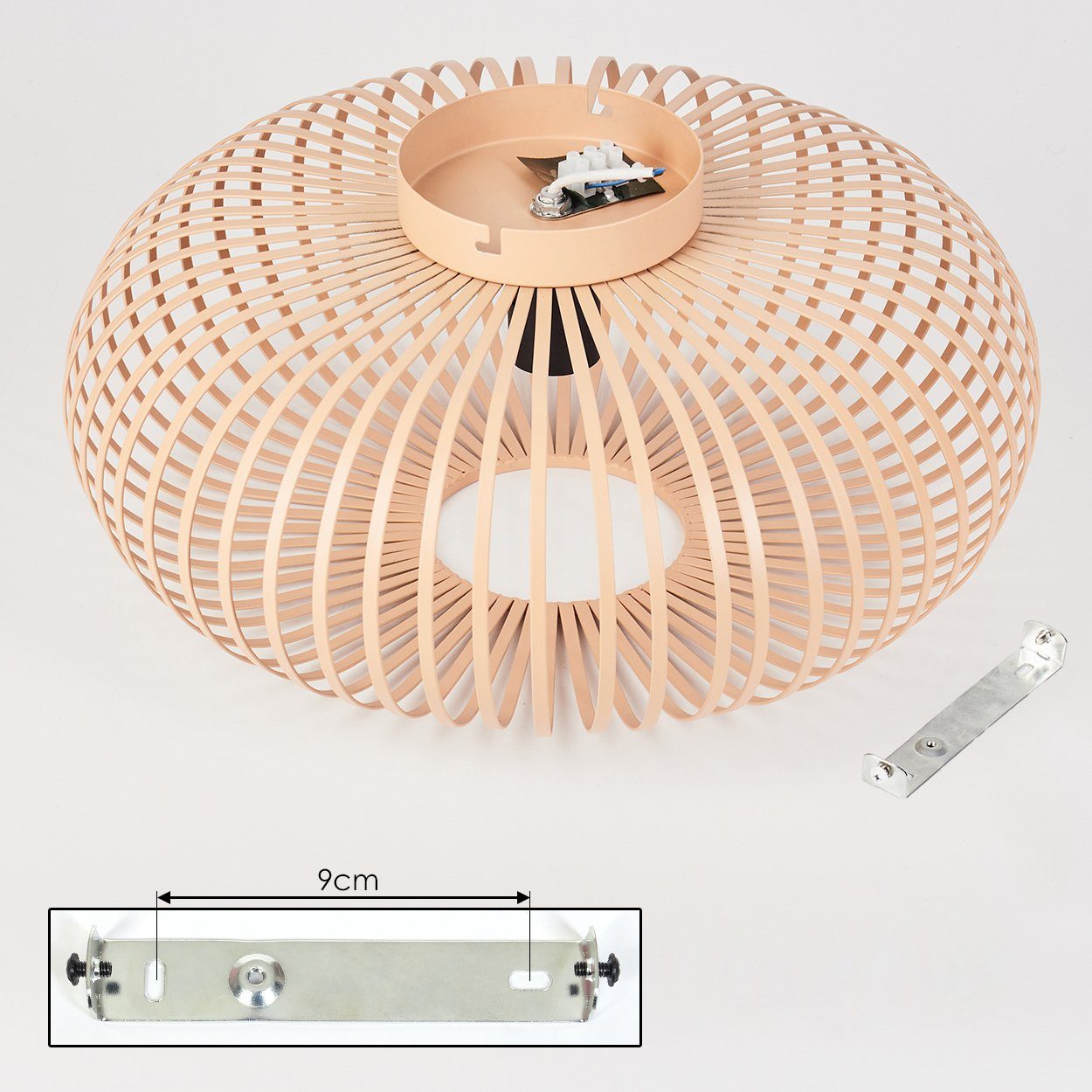 hofstein Deckenleuchte moderne Deckenlampe aus Metall in Schwarz/Hellbraun/Beige, ohne Leuchtmittel, Deckenleuchte Lichteffekt, Ø40,5cm, 1x E27, ohne Leuchtmitt – Bild 5 von 5