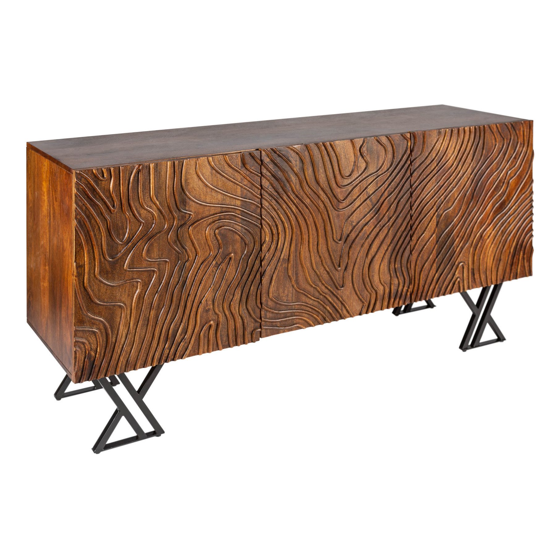 riess-ambiente Sideboard FLUID 160cm braun, Massivholz günstig online kaufen