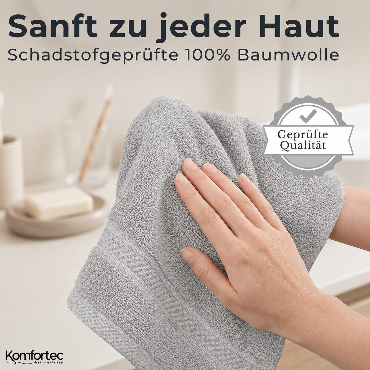 Komfortec Gästehandtücher Set aus 100% Baumwolle, (12-St) – Bild 3 von 5