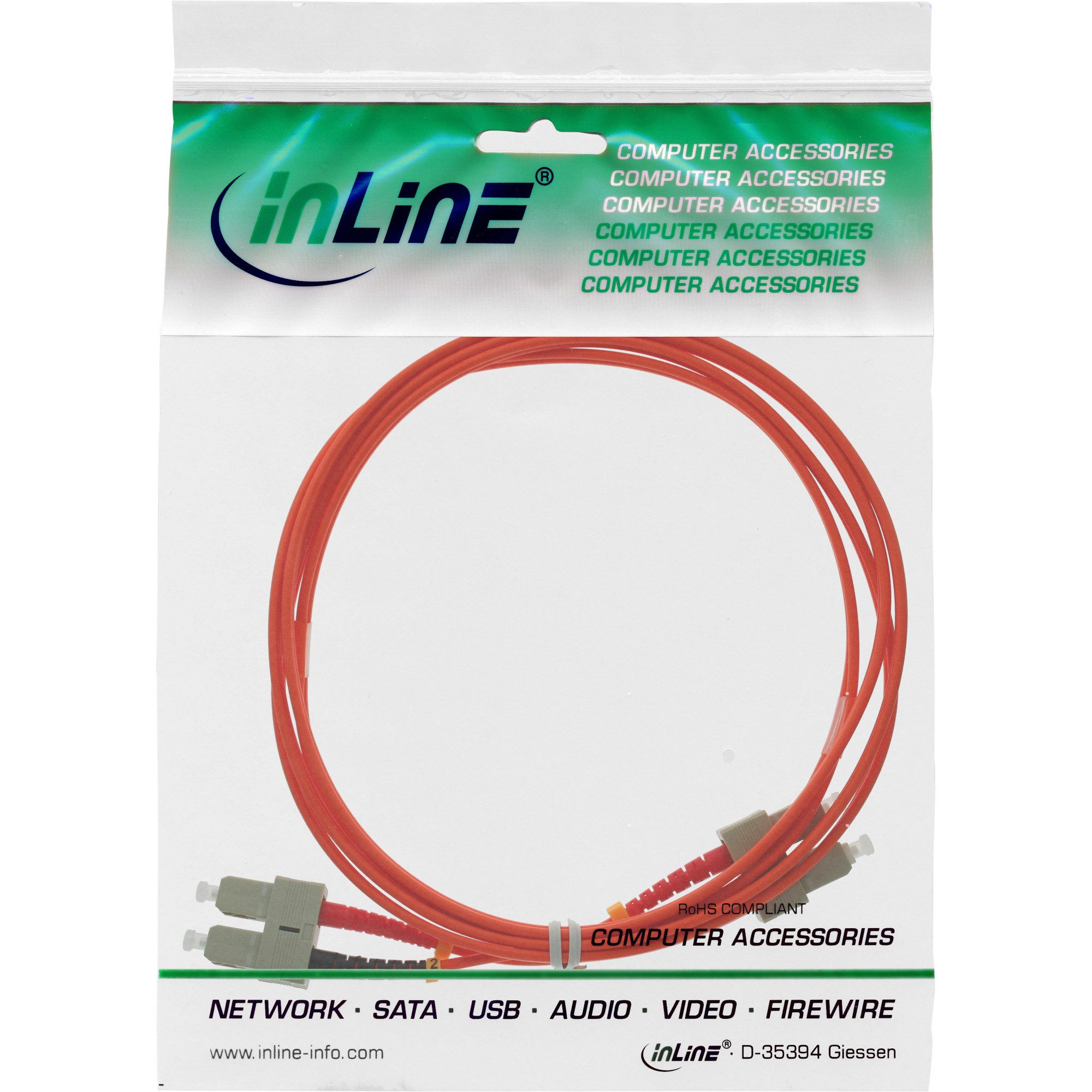InLine® LWL Duplex Kabel, SC/SC, 50/125µm, OM2, 5m LAN-Kabel