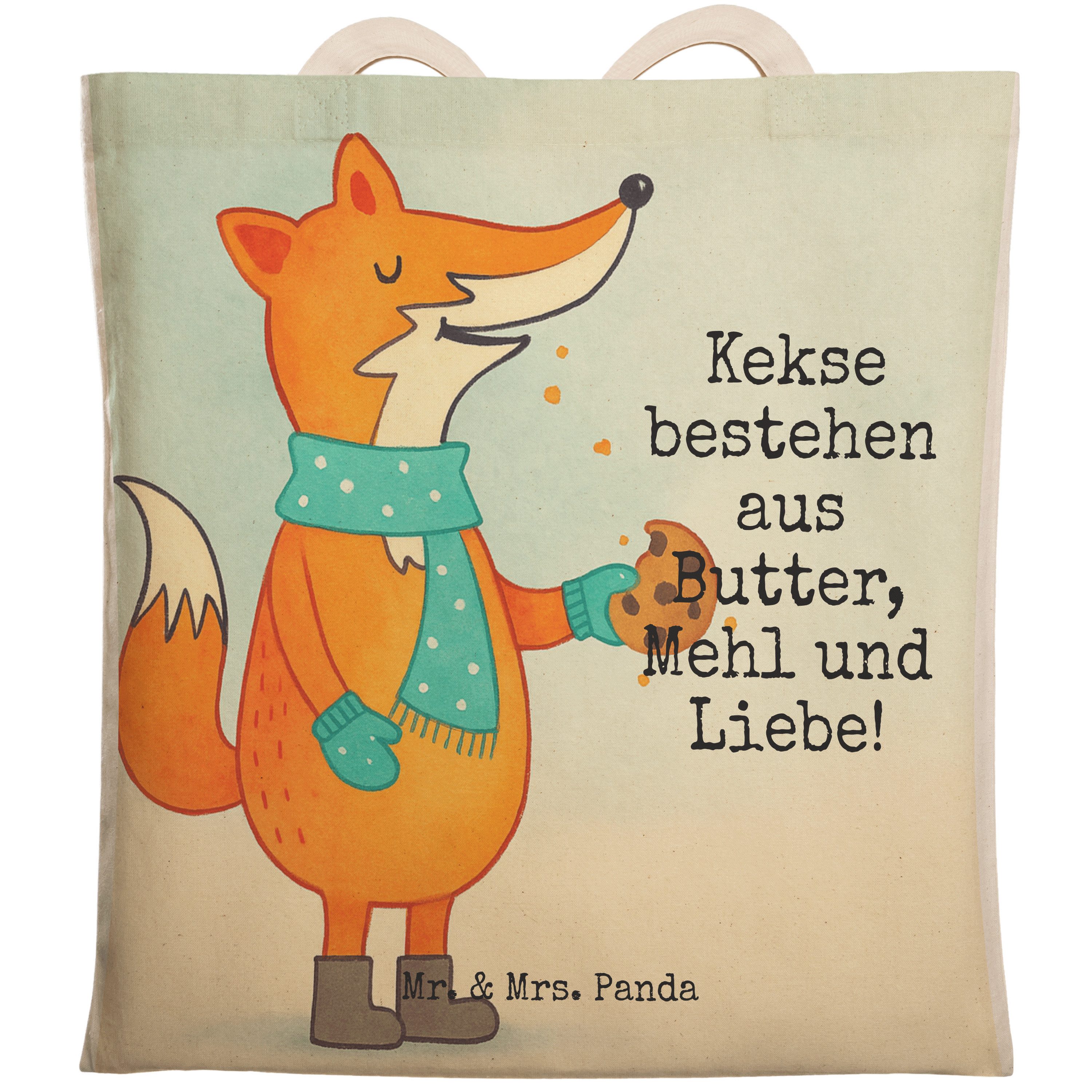 Tragetasche Fuchs Keks Design, Tote Bag, Weiß, Frieren, Stofftragetasche, Trageta