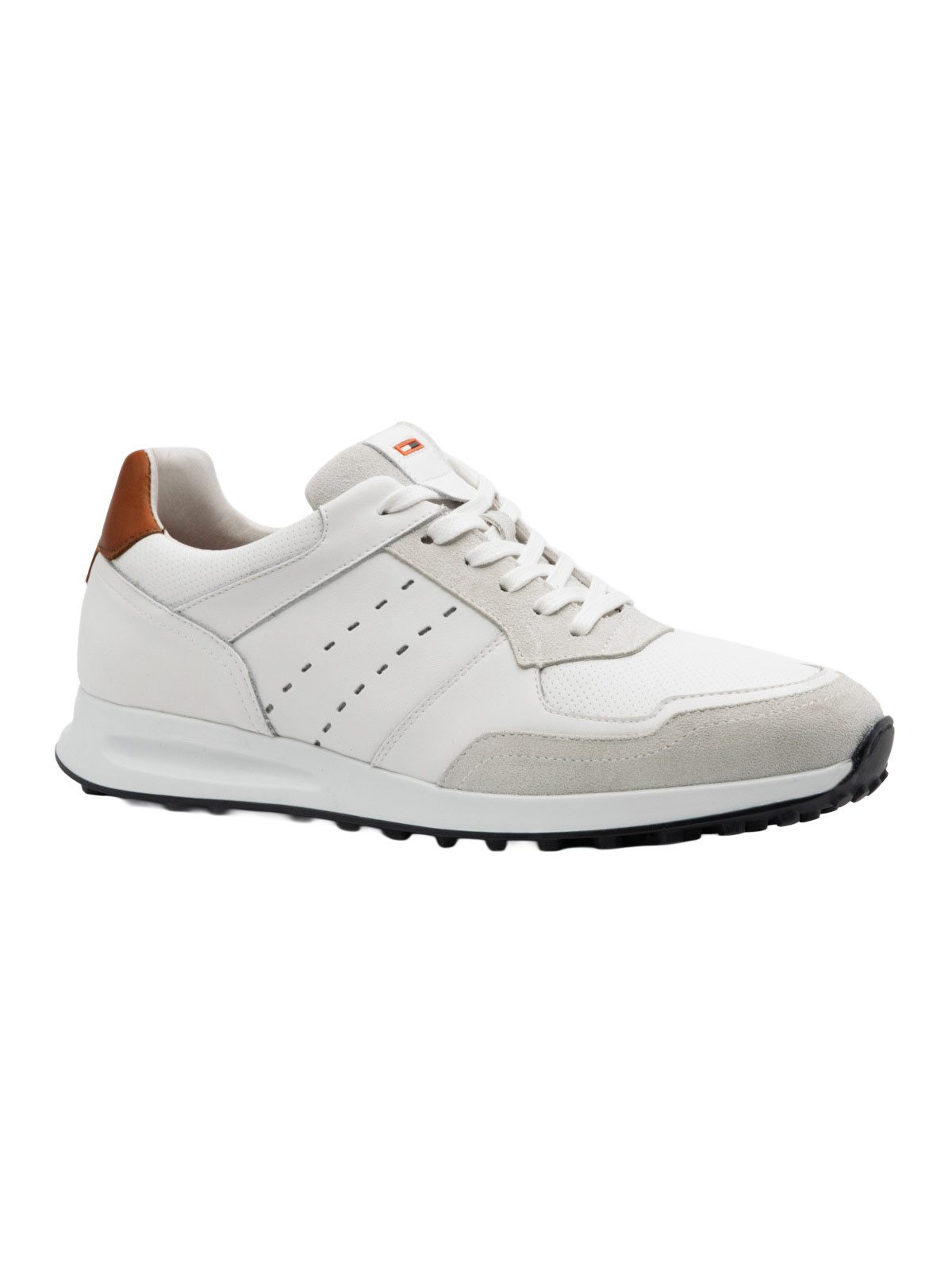 emilio adani Herren Sportiver Sneaker aus Materialmix, Reinweiss Sneaker