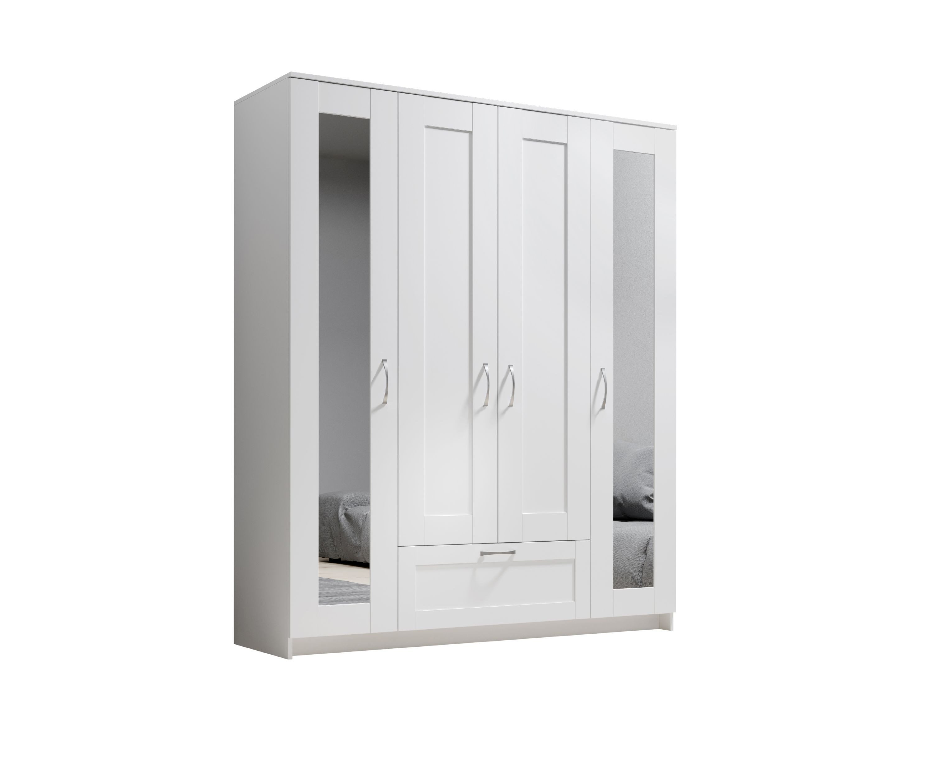 HARPER Kleiderschrank Kleiderschrank HARPER BODMIN BHT 156x191x50 cm weiß Drehtürenschrank