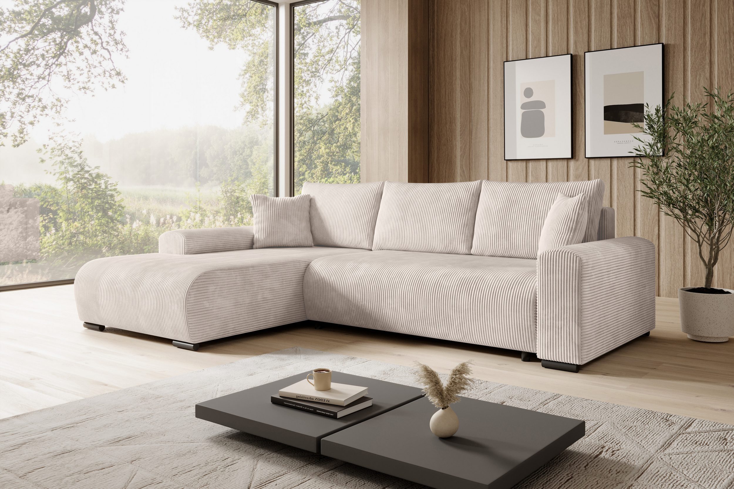 storez24 Ecksofa Ellen - Vanilla, mit Relaxfunktion günstig online kaufen
