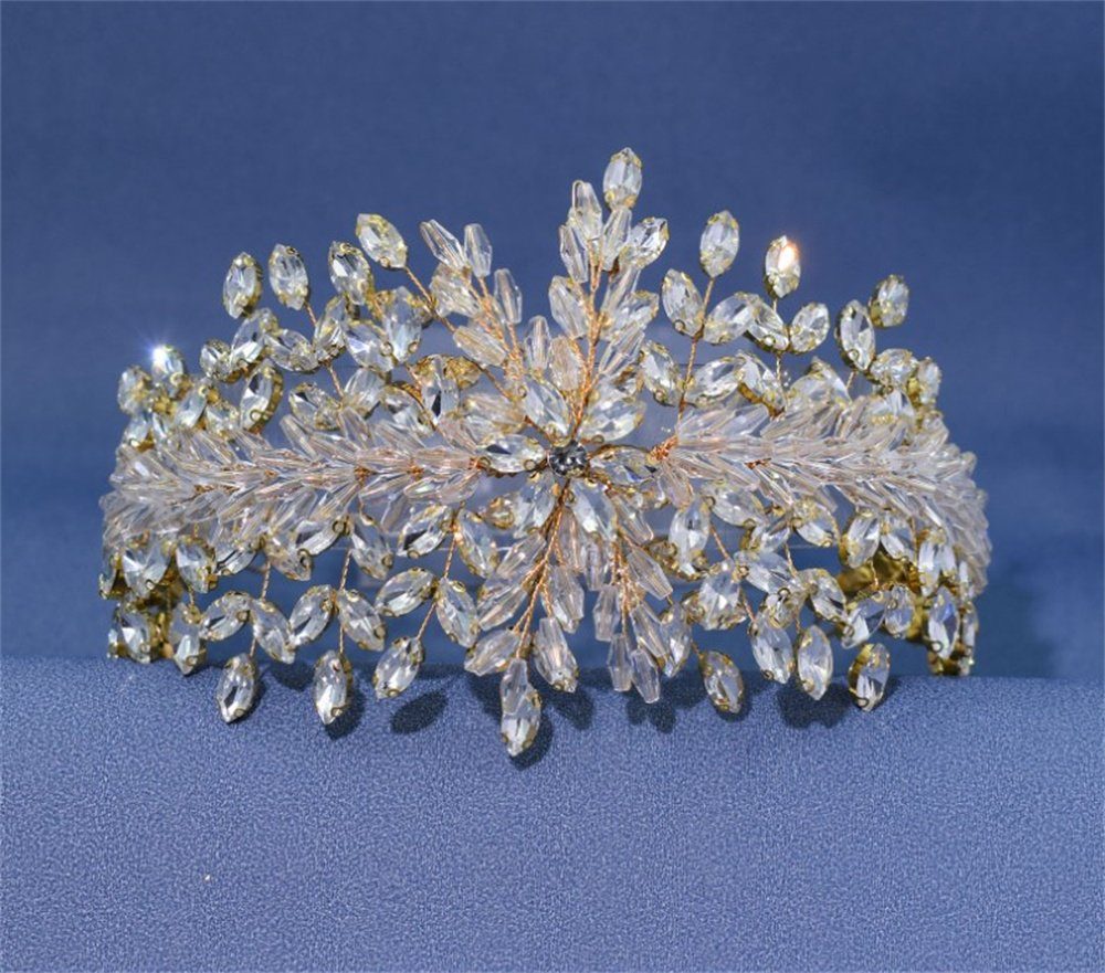 Hochzeit Gold Haarschmuck Diadem Braut und Strass-Tiara, Brautjungfern GLAMO