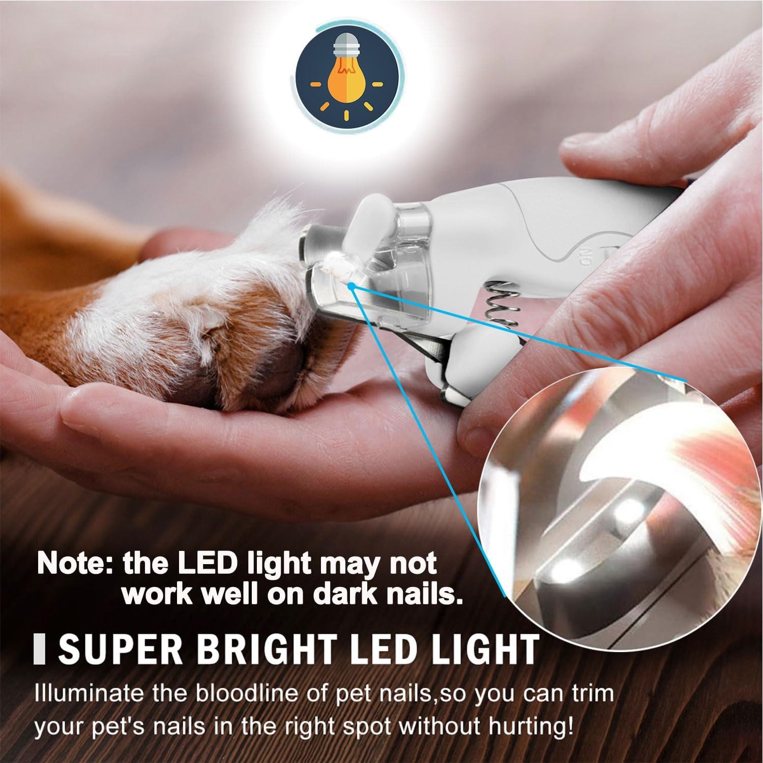FELIXLEO Katzen-Futterautomat Haustier Nagelknipser mit LED Licht Krallenschere für Hunde Katzen