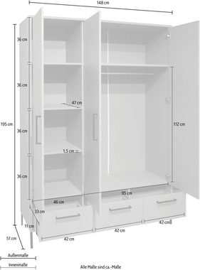 Mäusbacher Kleiderschrank Kleiderschrank Höhe 190" Breite "148"