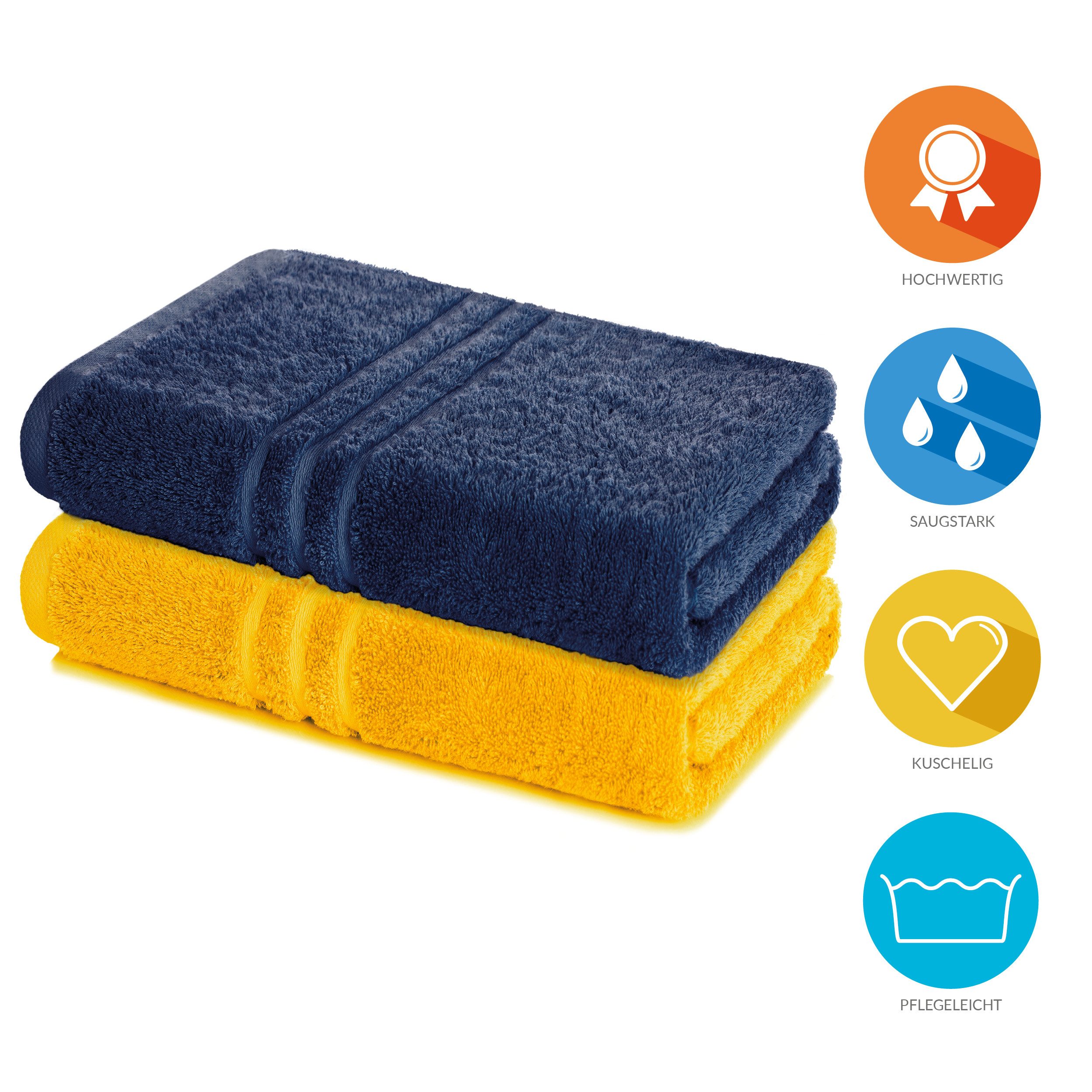 Lavea Badetuch Elena 2er Set Badetücher 100x150 cm, Duschtuch, 500 g/m² Fro günstig online kaufen