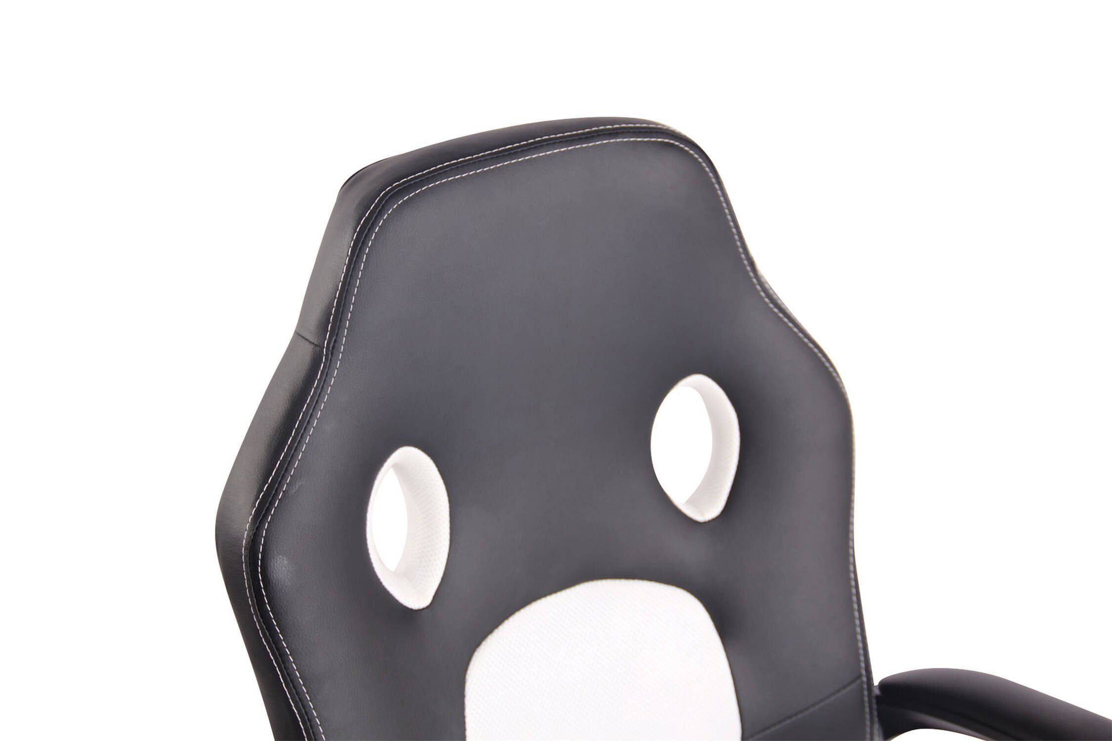 TPFLiving Gaming-Stuhl Elon mit 360° höhenverstellbar schwarz Gestell: - und Kunstleder, Bürostuhl Kunststoff Netzbezug Sitz: XXL), (Schreibtischstuhl, - drehbar Drehstuhl, Rückenlehne bequemer schwarz/weiß Chefsessel