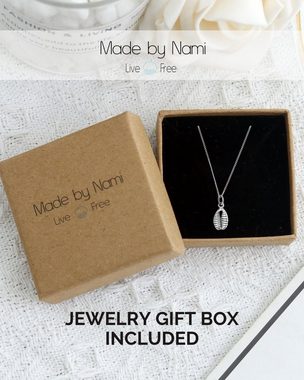 Made by Nami Kette mit Anhänger 925 Sterling Silber filigrane Halskette Silber oder Gold Muschel, für Frauen & Mädchen Geschenk-Idee inkl. Geschenkbox