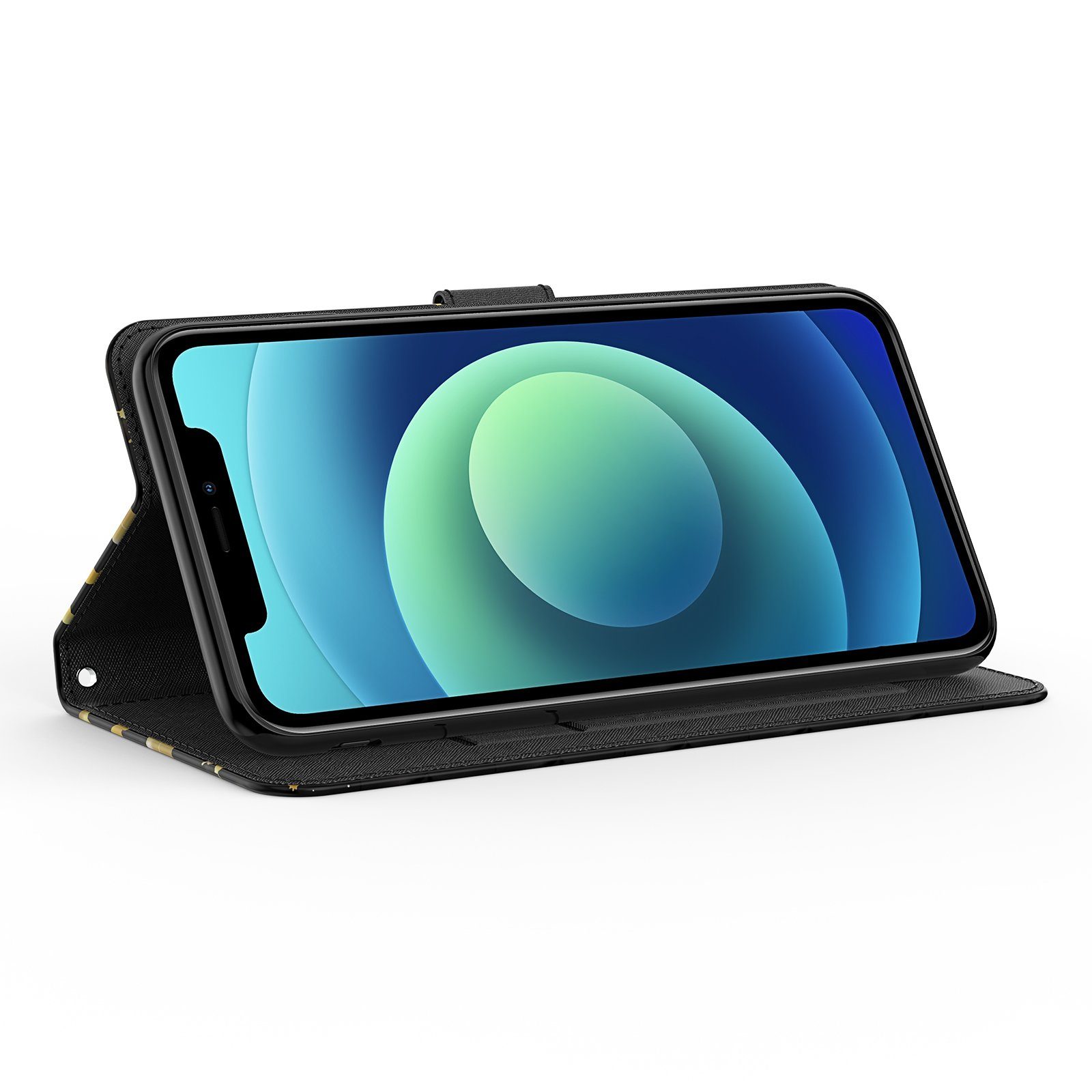 CLM-Tech Handytasche für Samsung Galaxy A16 / A17 / A18 4G / 5G Klapphülle (Wolf blau schwarz, Handyhülle mit Standfunktion - Wallet Flip Case inklusive Kartenf – Bild 4 von 5