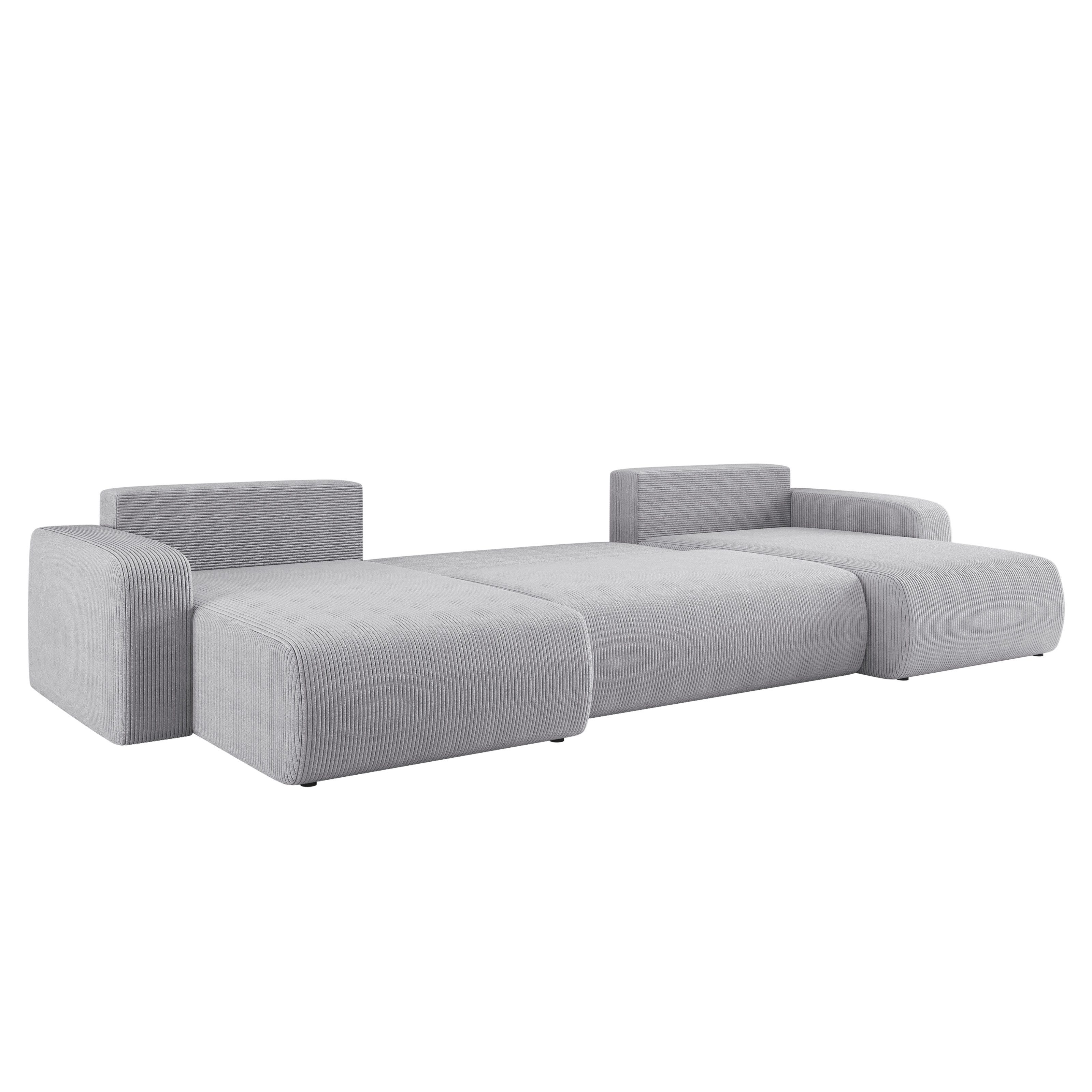 Kaiser Möbel Ecksofa mit schlaffunktion und bettkasten,U-form, MILANO Poso und Quelle, komfortabler Schaumstoff, viele Farben, Schlaffunktion, Bettkasten