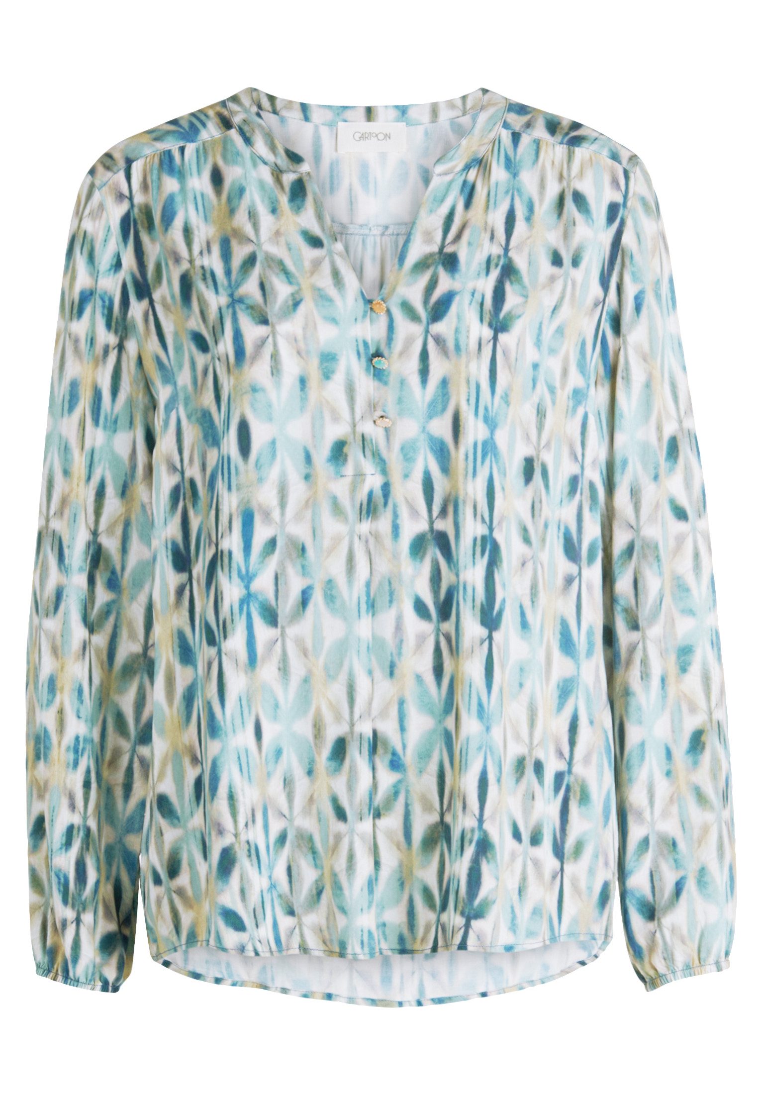 Cartoon Schlupfbluse Damen Casual-Bluse mit Knöpfen günstig online kaufen