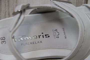 Tamaris Tamaris Damen Sandale weiß mit zwei silber abgesetzten Klettverschlüss Sandalette