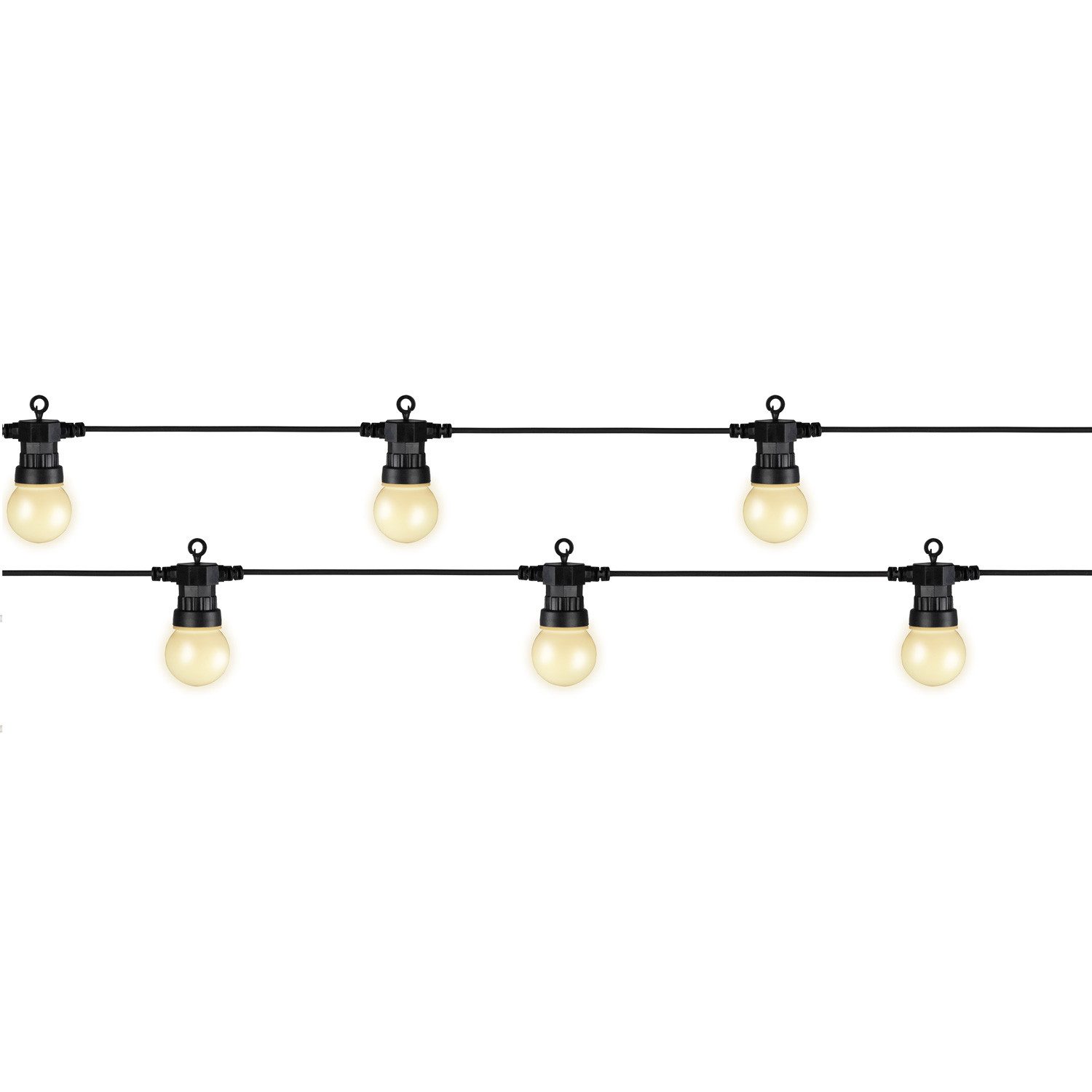 MARELIDA LED-Lichterkette LED Party Lichterkette Circus Garten Balkon Sommer koppelbar milchig, 20-flammig