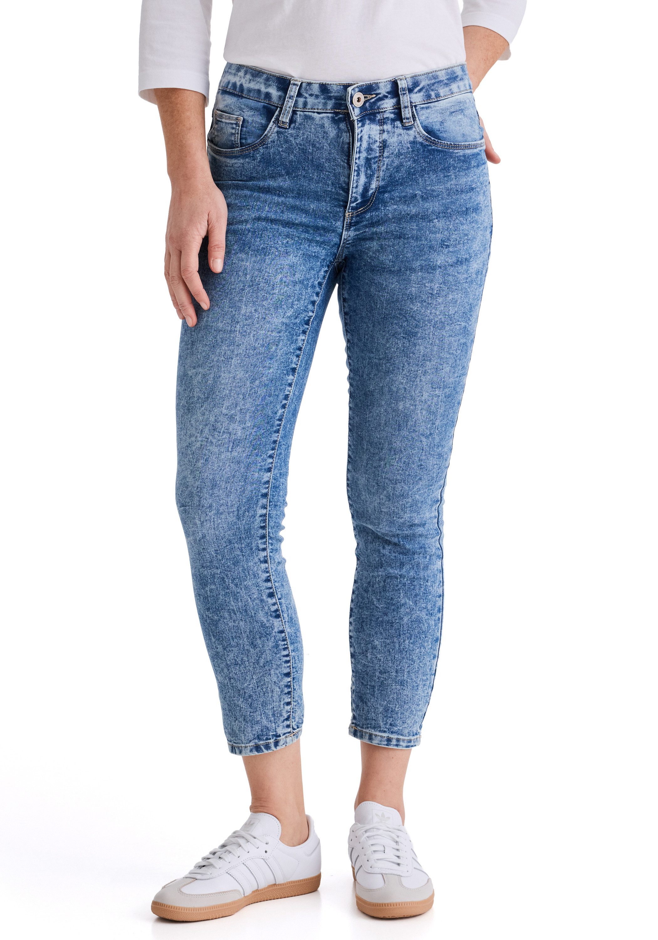 STOOKER WOMEN 5-Pocket-Jeans Florenz Season Slim Fit Jeans Slim Fit Casual Clean Wash Denim Jeans für Damen