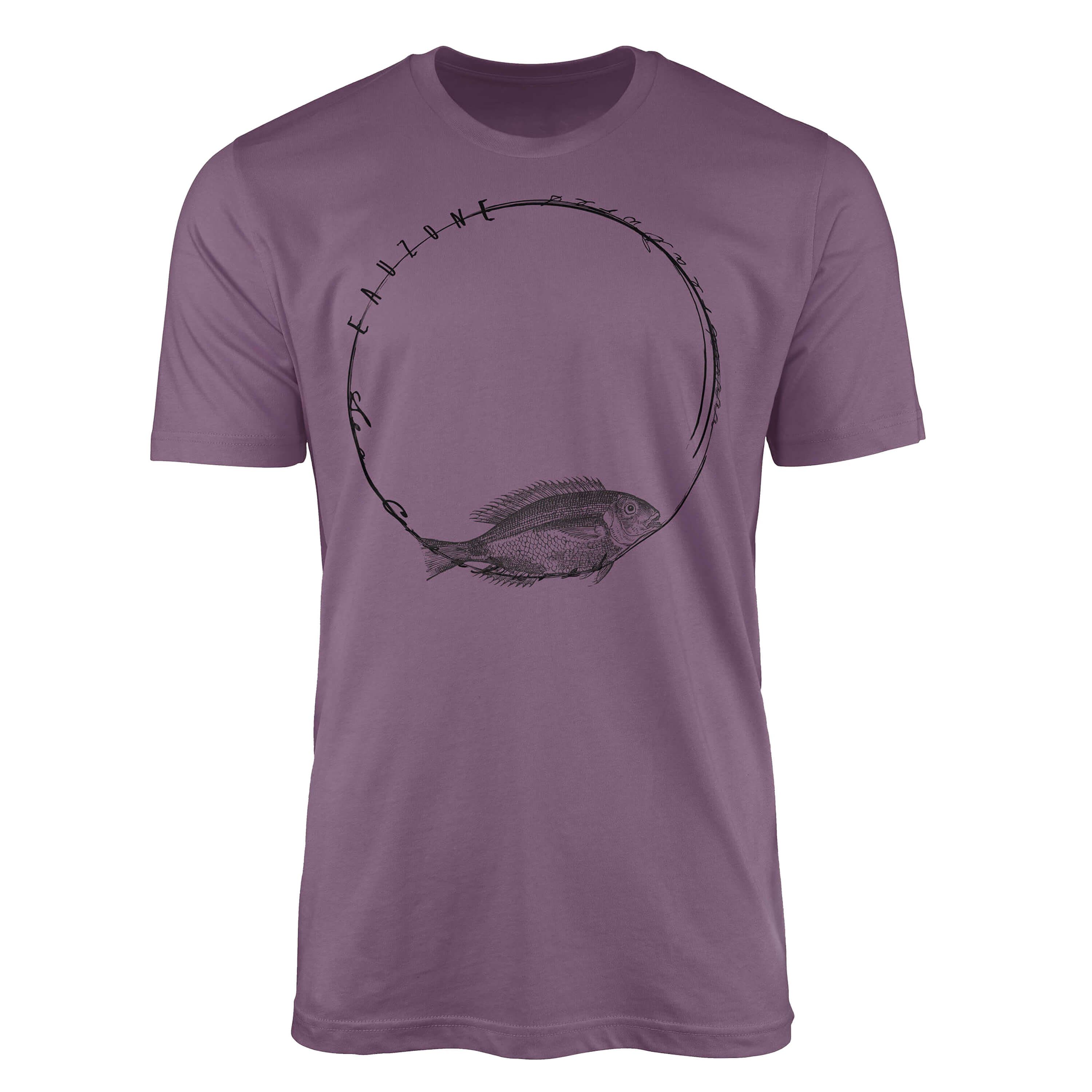Sinus Art T-Shirt T-Shirt Tiefsee Fische - Serie: Sea Creatures, feine Struktur und sportlicher Schnitt / Sea 037 Shiraz