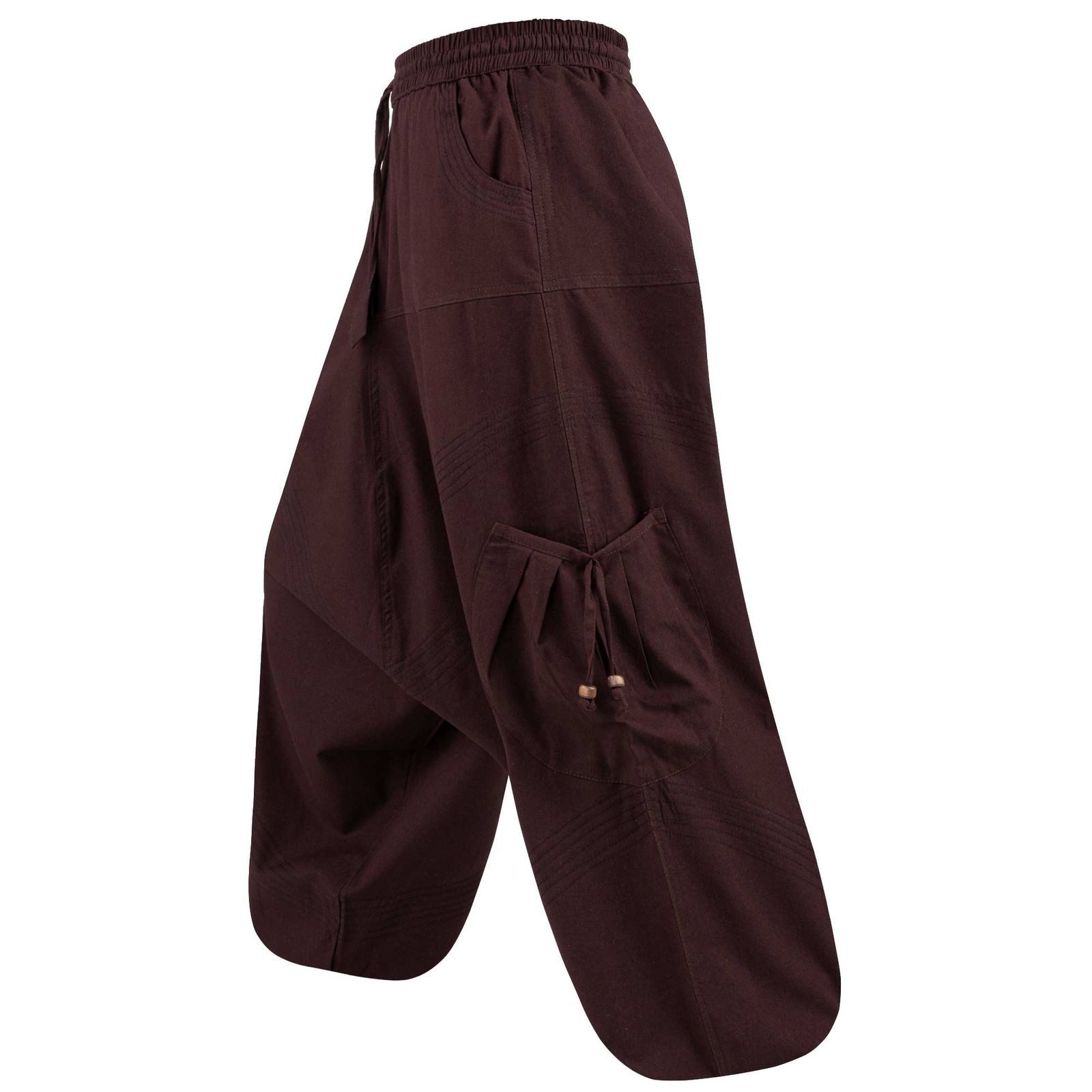 KUNST UND MAGIE Haremshose Haremshose Herren Unisex Baumwolle – Goa Hose mit Taschen Aladinhose