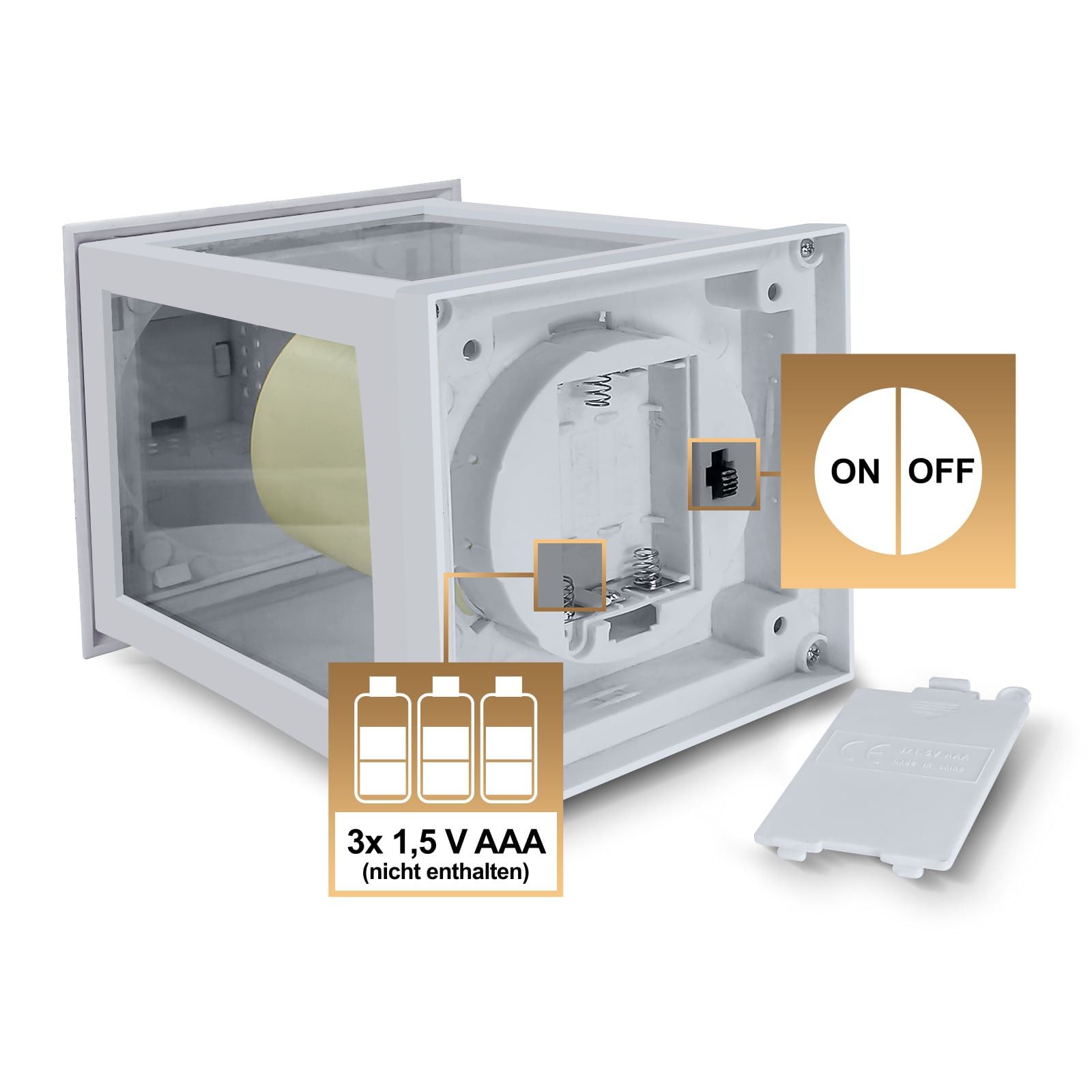 EAXUS LED Laterne Windlicht mit realistischem Flammeneffekt, LED fest integriert, warmweiß, 360° drehbarer Aufhängering, täuschend echte LED-Kerze