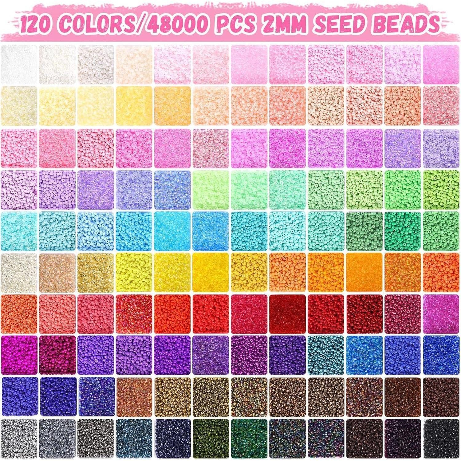 LuxusKollektion Bastelperlen Perlen Set 120 Farben 2mm Buchstabenperlen Charms Weihnachten Mädchen