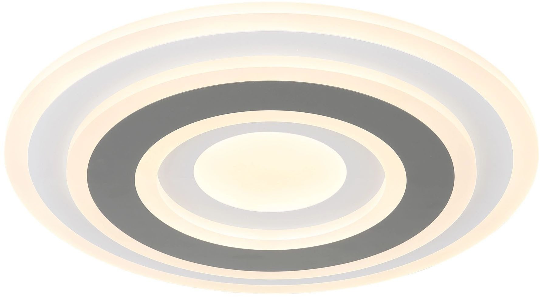 GLOBO LIGHTING LED Deckenleuchte SABATINO, Dimmfunktion, Memoryfunktion, Nachtlichtfunktion, mehrere Helligkeitsstufen, LED fest integriert, warmweiß - kaltweiß, Deckenlampe, modern, Designlampe, Wohnzimmer, Schlafzimmer