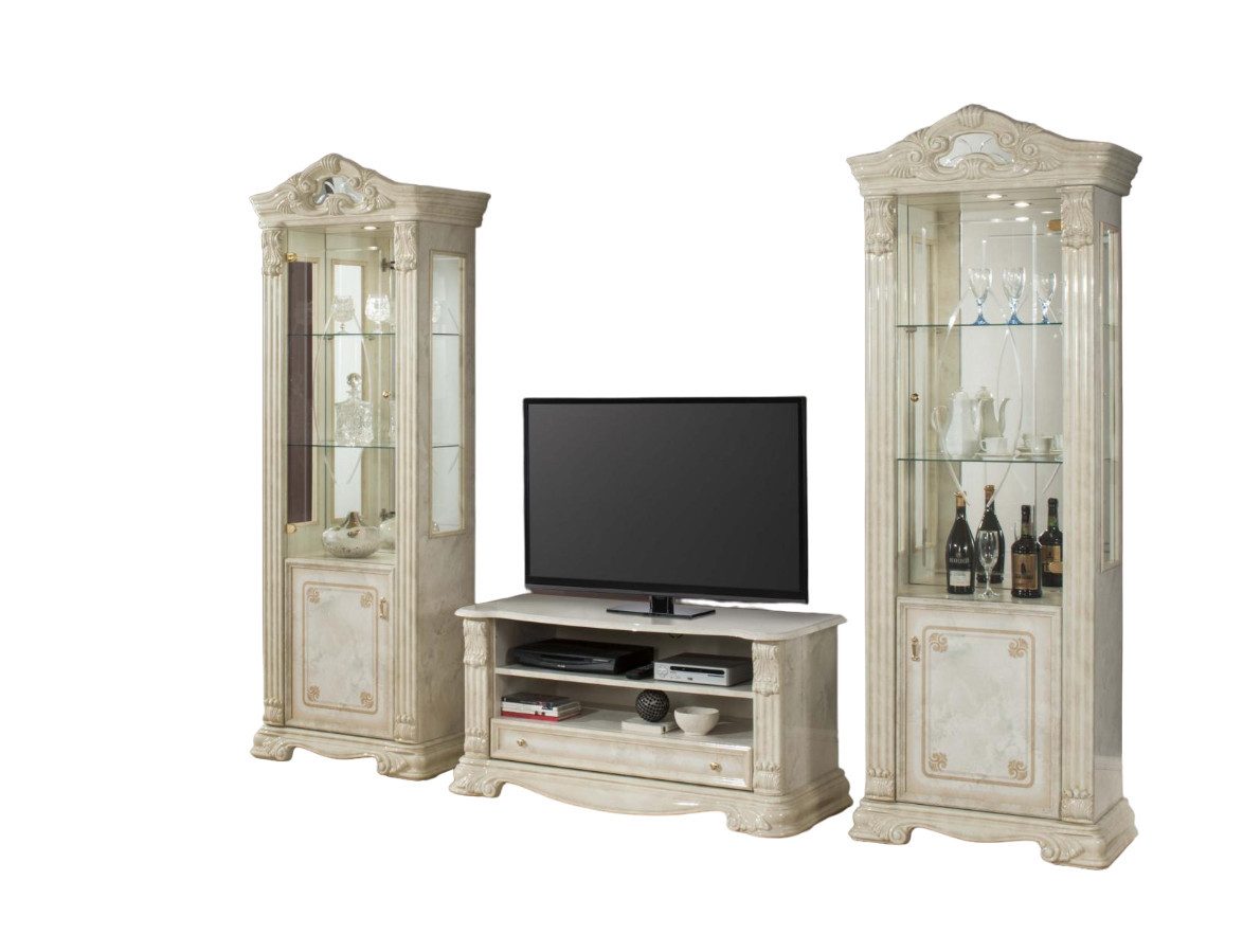 Xlmoebel Wohnwand Luxuriöses Wohnzimmer-TV-Schrank-Set mit Vitrine, günstig online kaufen
