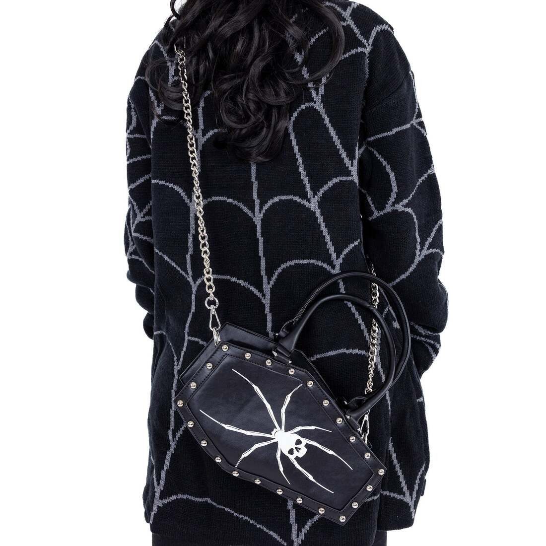 Heartless Handtasche Widow Maker, Sarg Tasche Coffin Spinne Grufti Goth Gothic