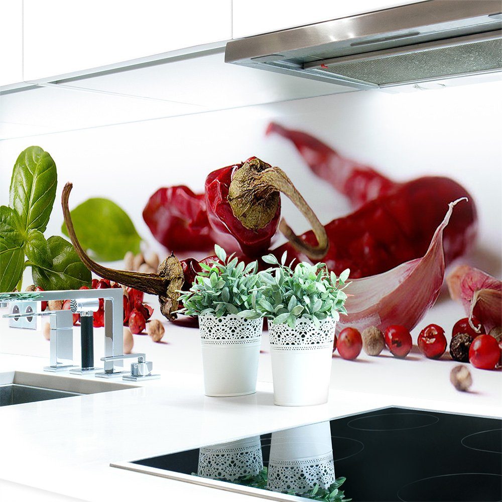 DRUCK-EXPERT Küchenrückwand Küchenrückwand Gewürz Mix Premium Hart-PVC 0,4 mm selbstklebend