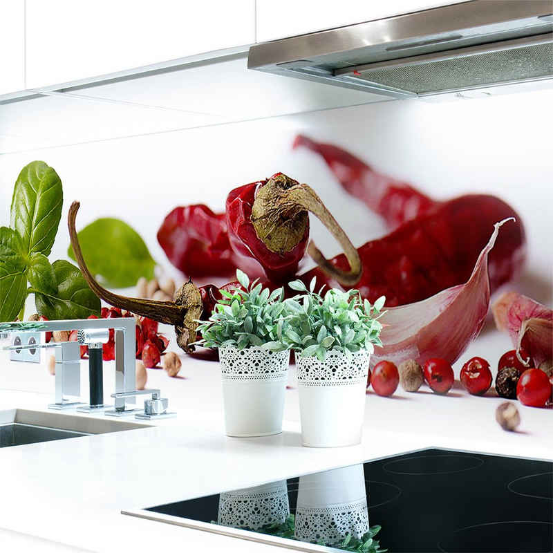 DRUCK-EXPERT Küchenrückwand Küchenrückwand Gewürz Mix Hart-PVC 0,4 mm selbstklebend